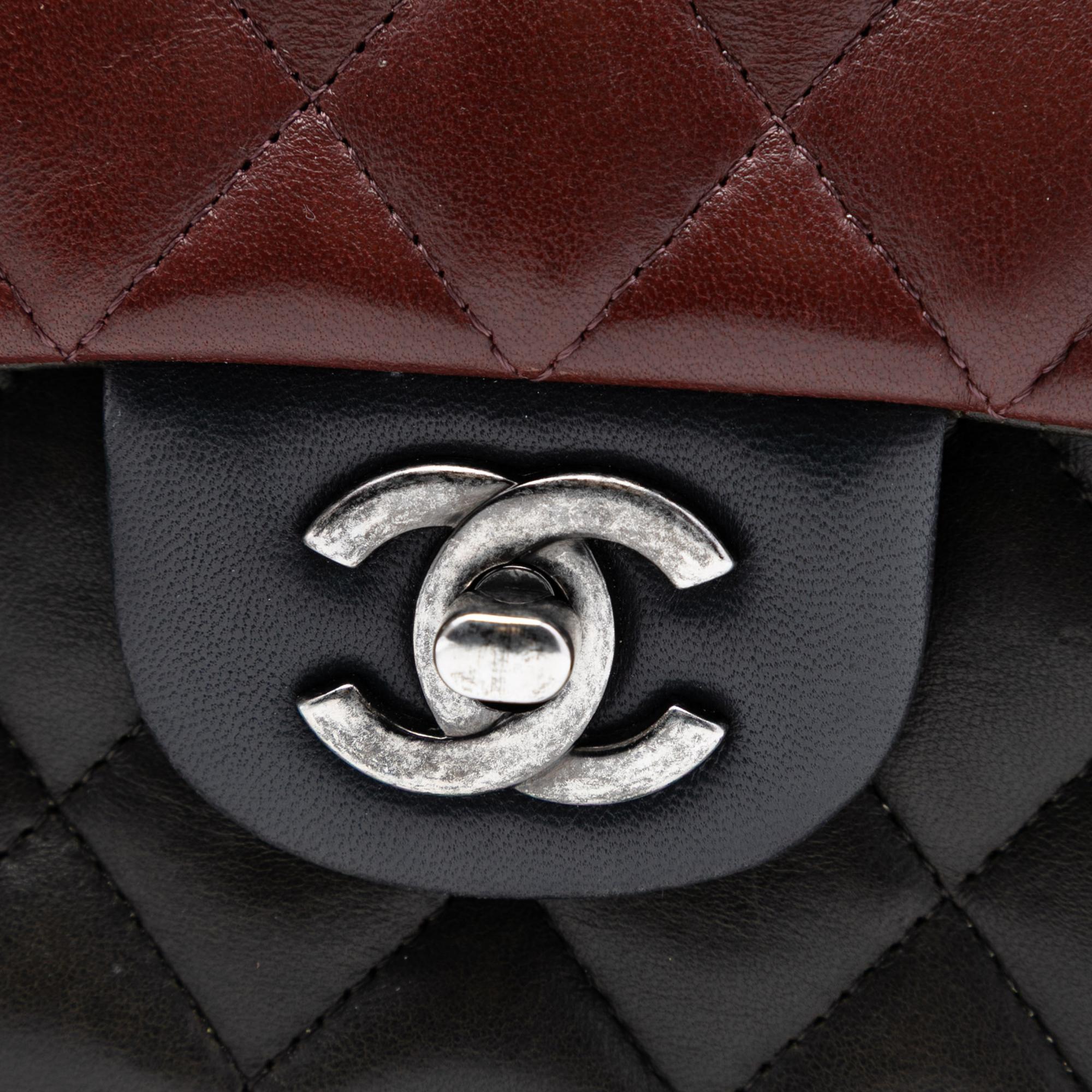 Chanel Medium Classic Tricolor Lambskin Double Flap