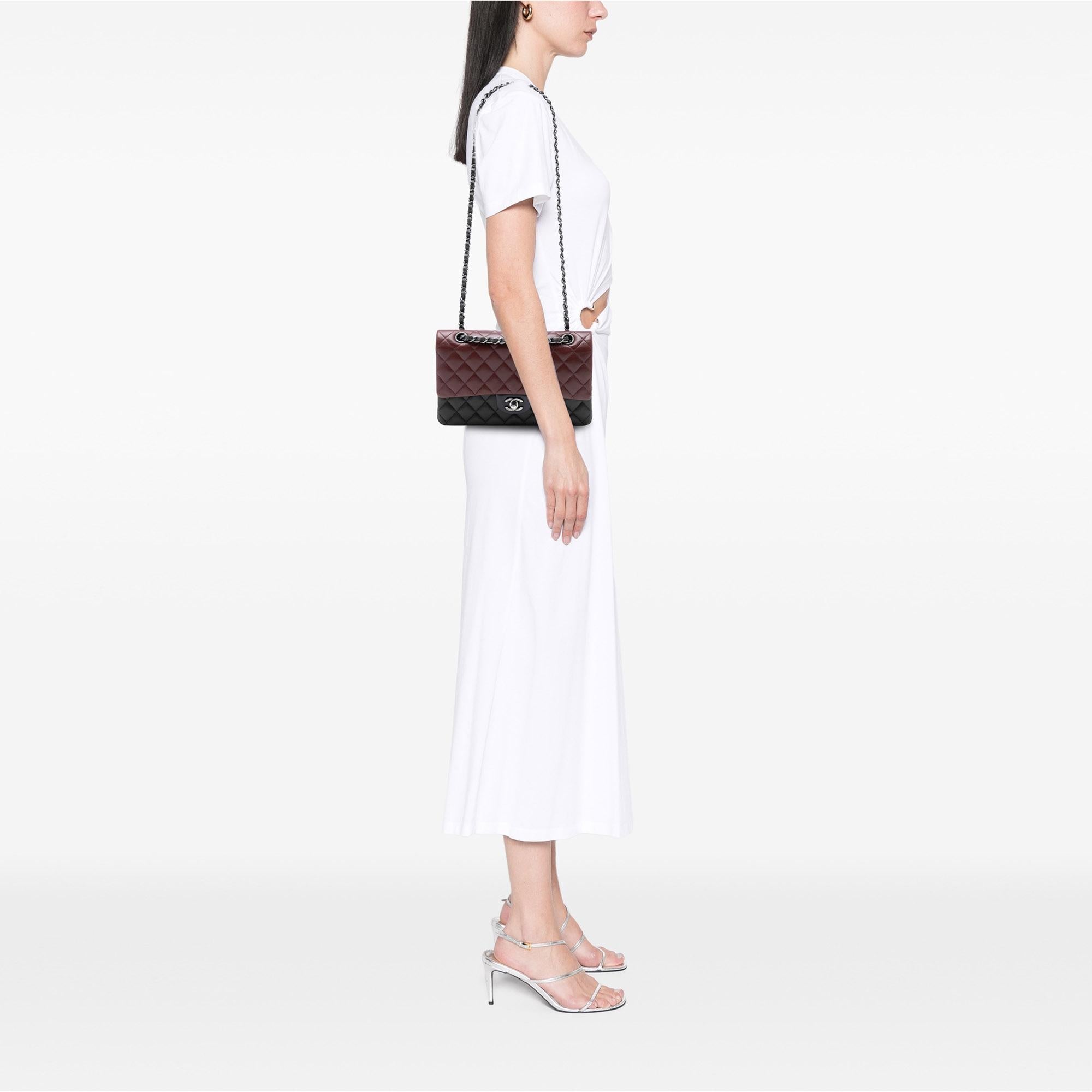 Chanel Medium Classic Tricolor Lambskin Double Flap
