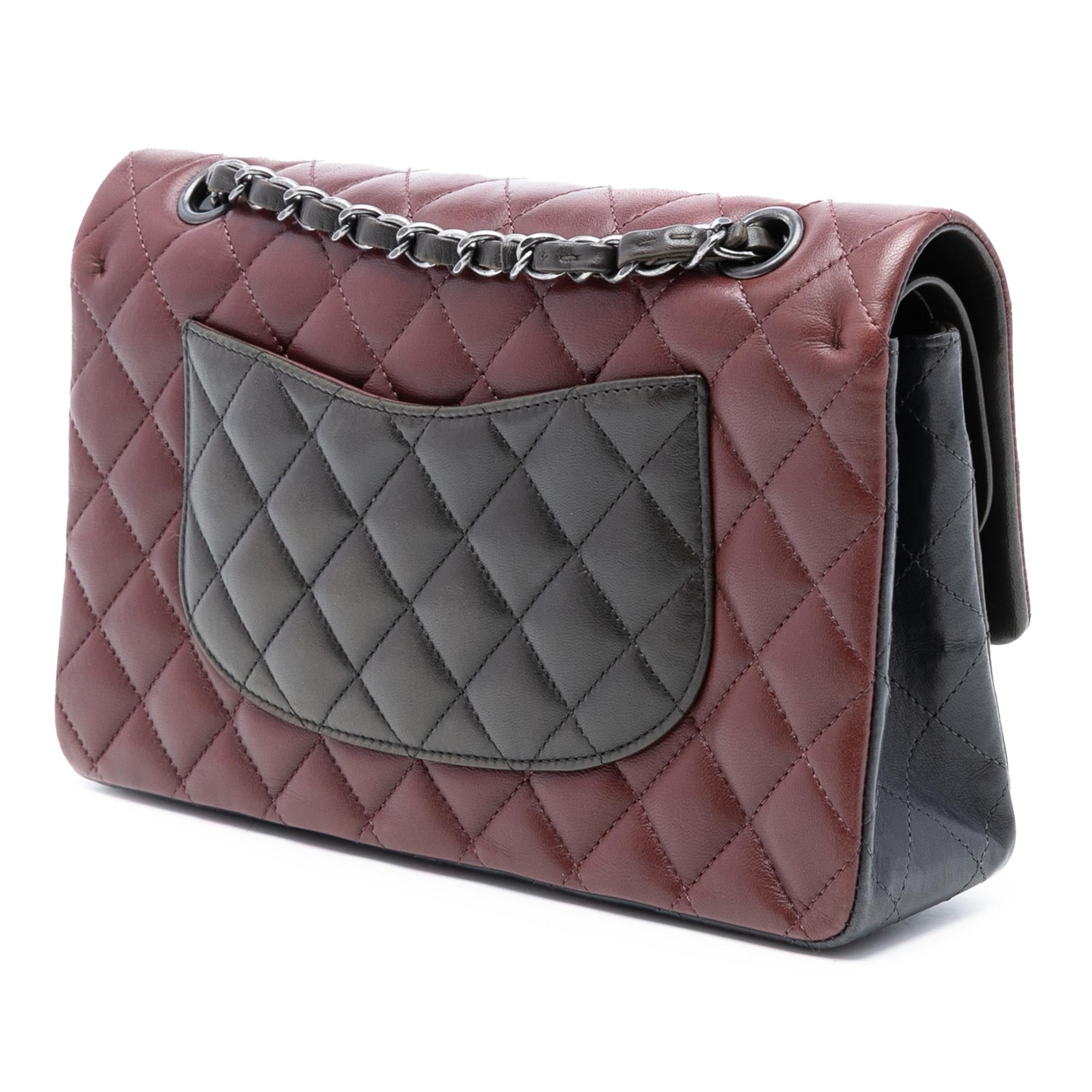 Chanel Medium Classic Tricolor Lambskin Double Flap