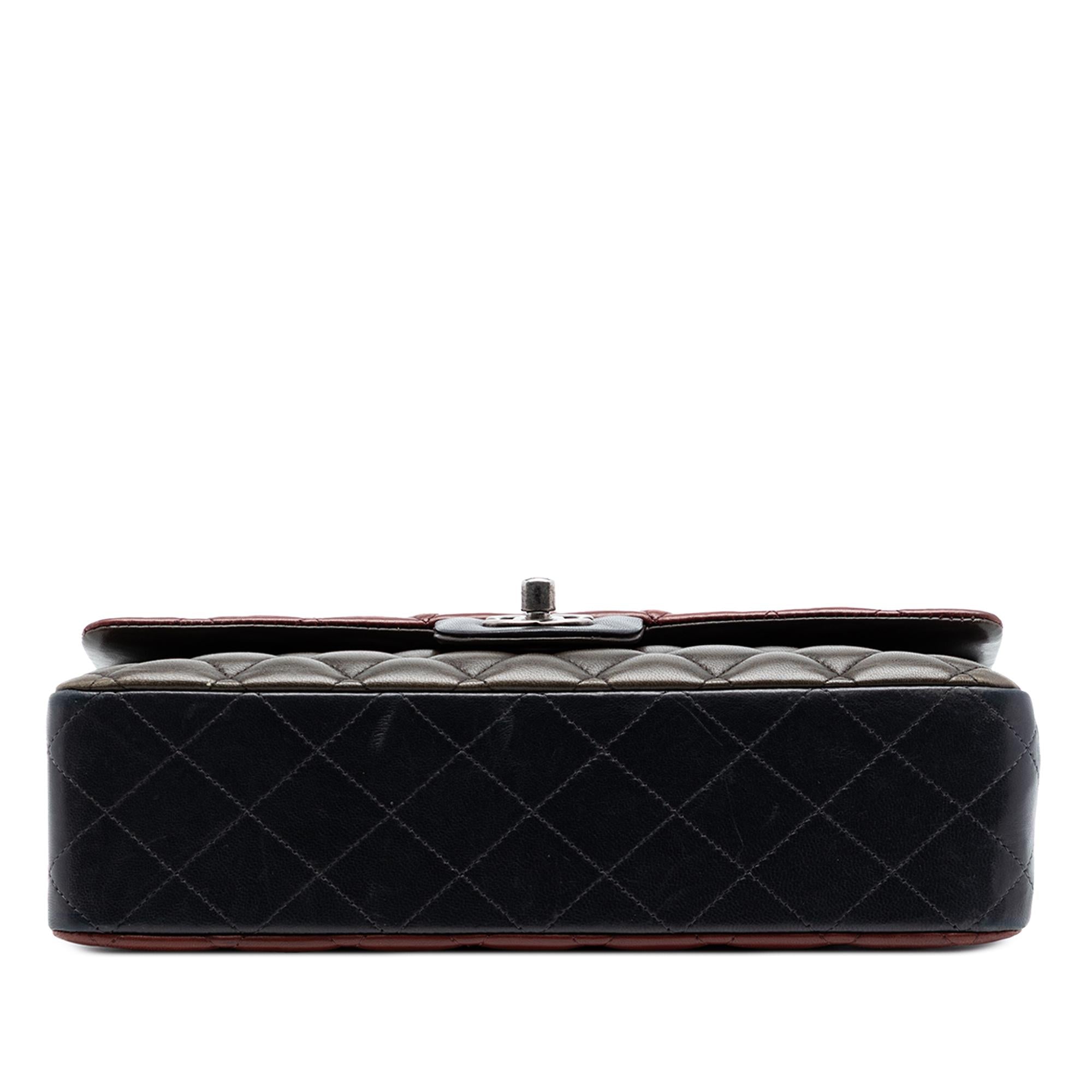 Chanel Medium Classic Tricolor Lambskin Double Flap