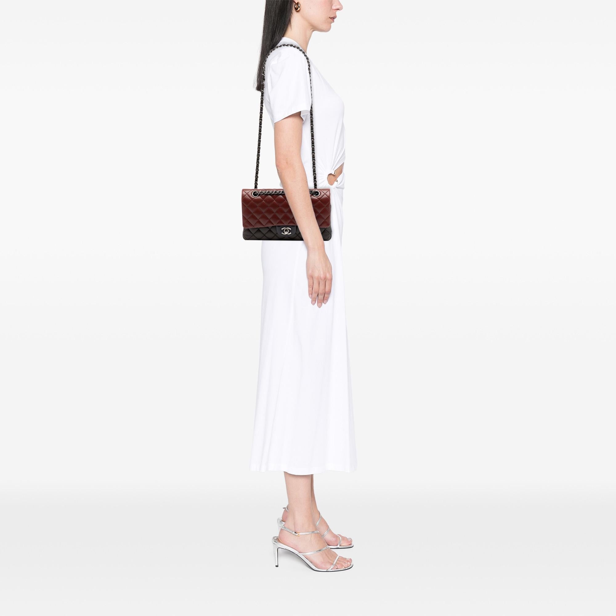 Chanel Medium Classic Tricolor Lambskin Double Flap