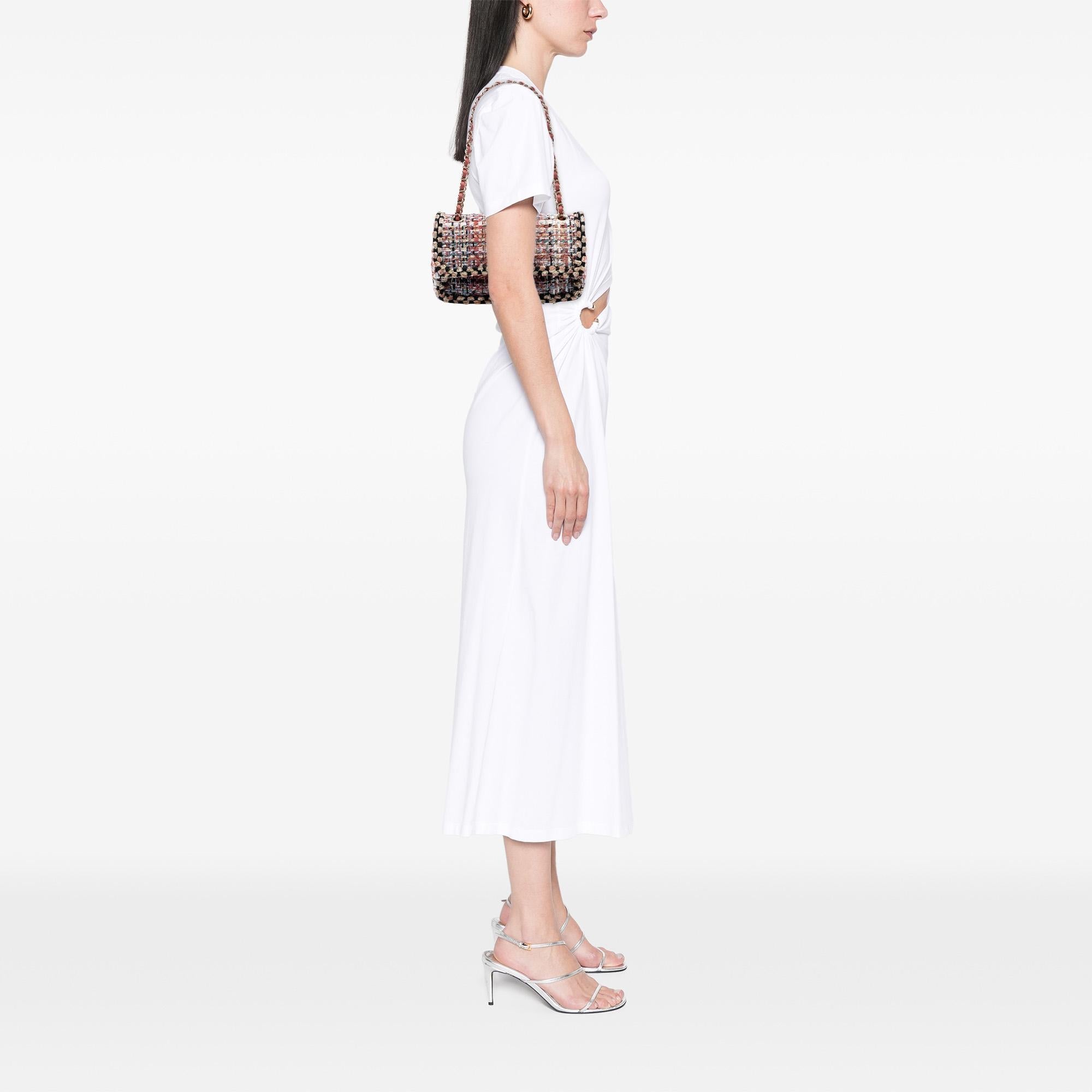 Chanel Medium Classic Tweed Braided Double Flap
