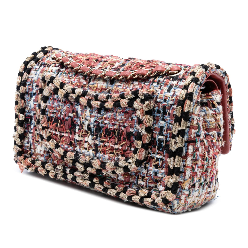 Chanel Medium Classic Tweed Braided Double Flap