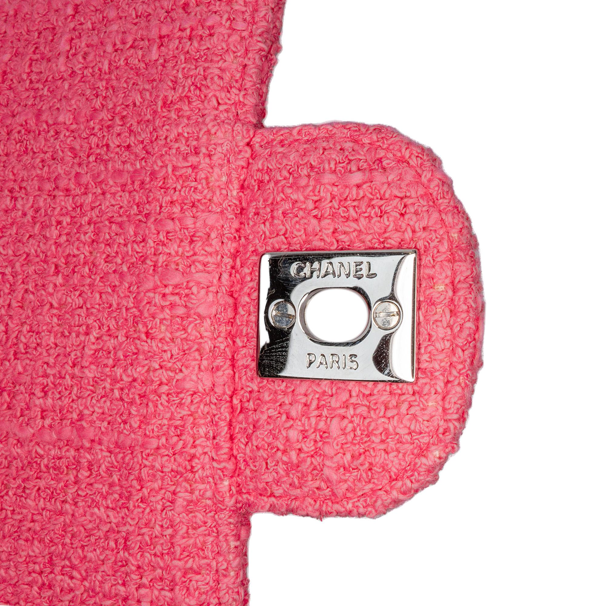 Chanel Medium Classic Tweed Flower Double Flap
