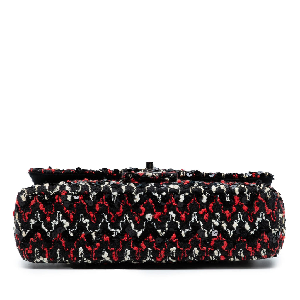 Chanel Medium Classic Tweed Sequins Double Flap