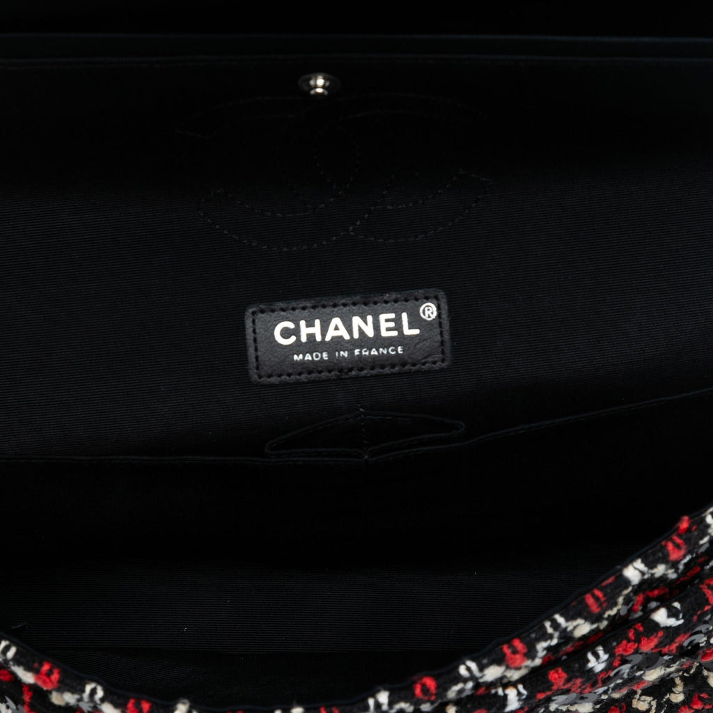 Chanel Medium Classic Tweed Sequins Double Flap