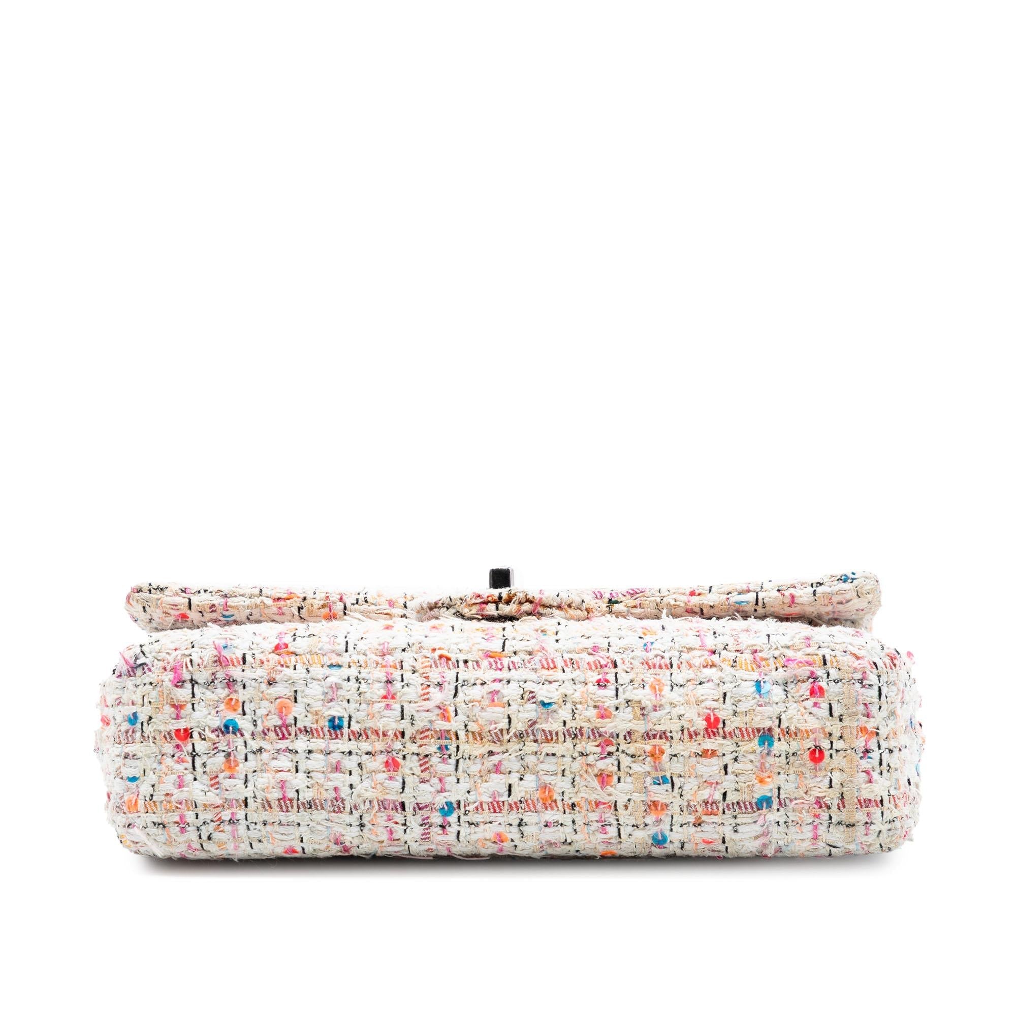 Chanel Medium Classic Tweed Sequins Double Flap
