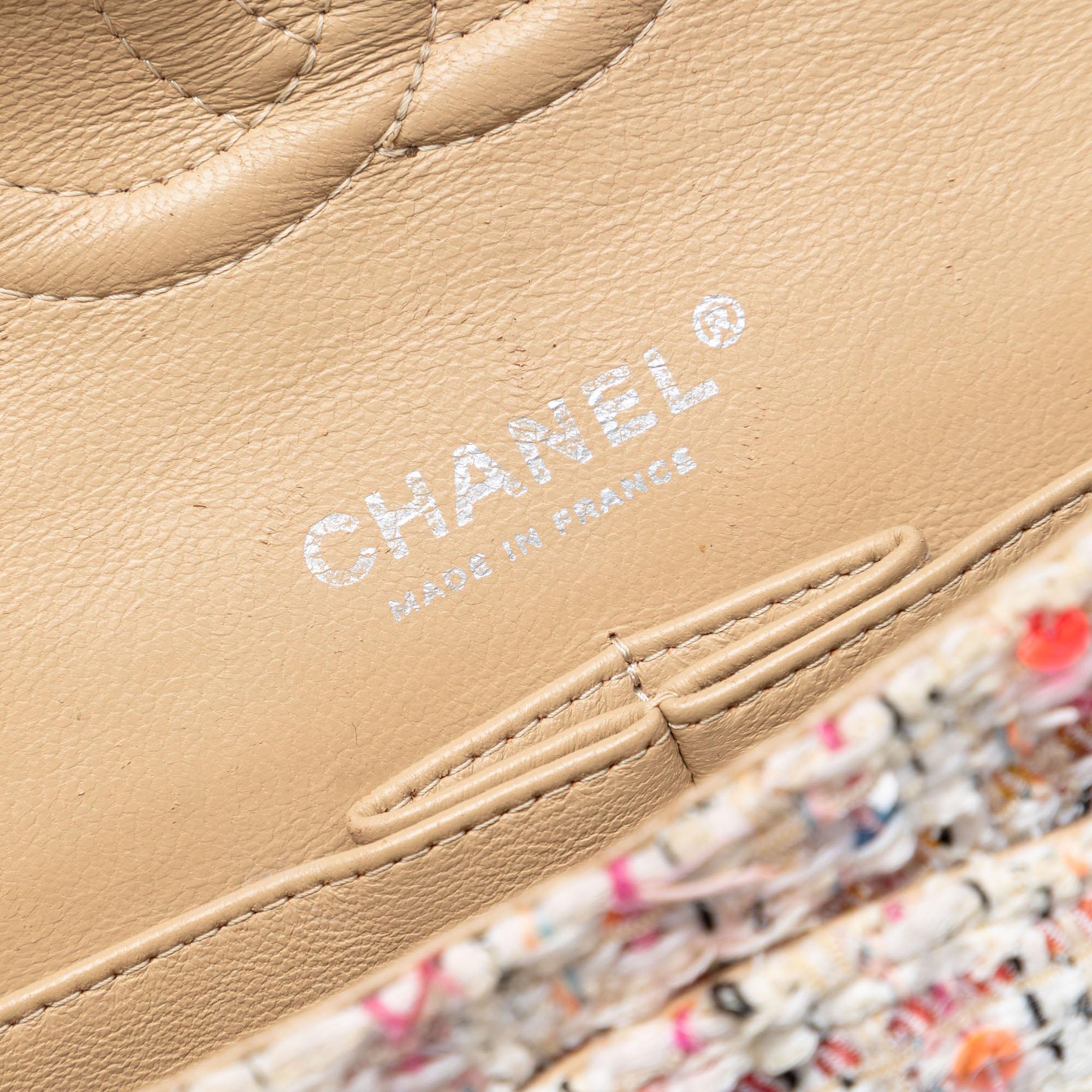 Chanel Medium Classic Tweed Sequins Double Flap