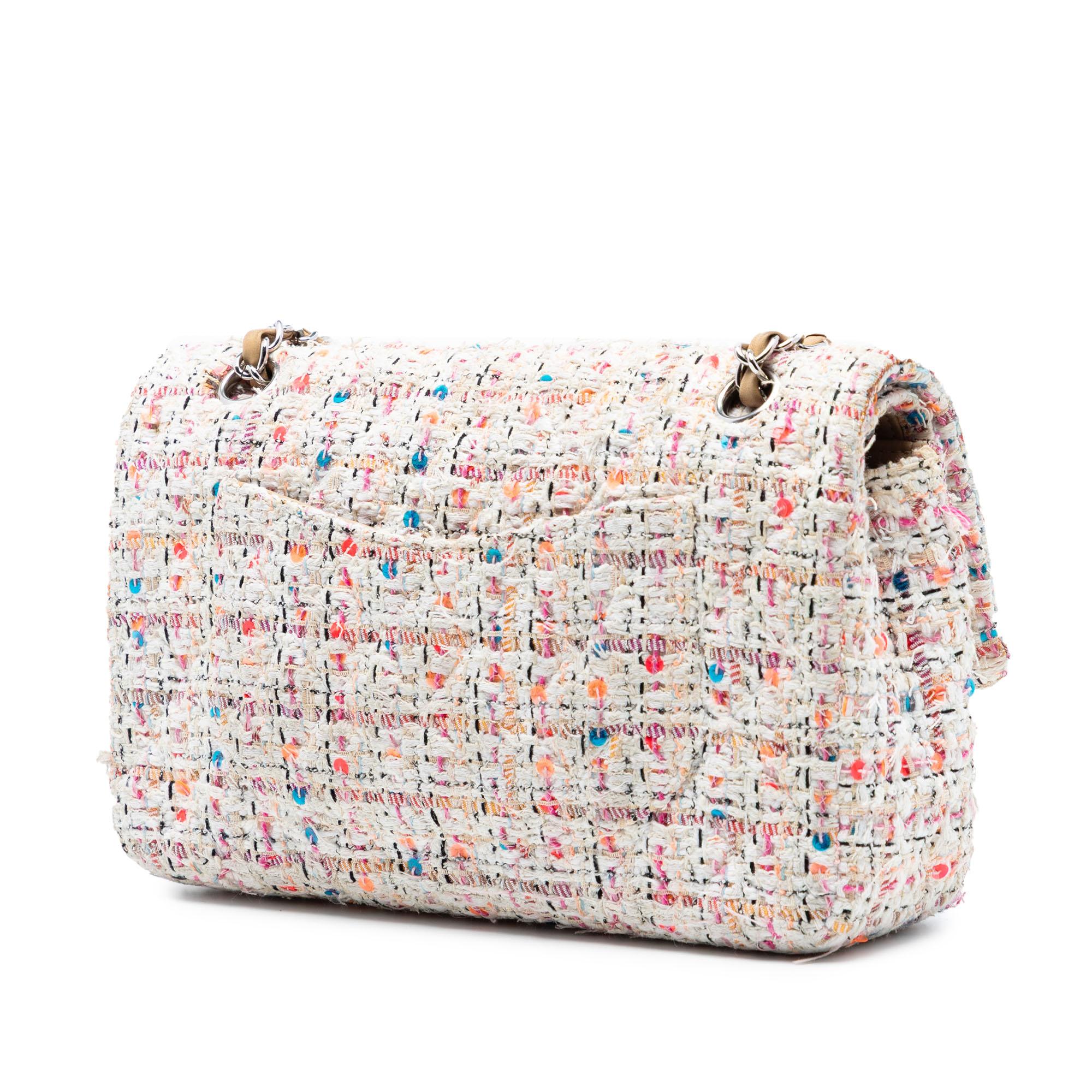 Chanel Medium Classic Tweed Sequins Double Flap