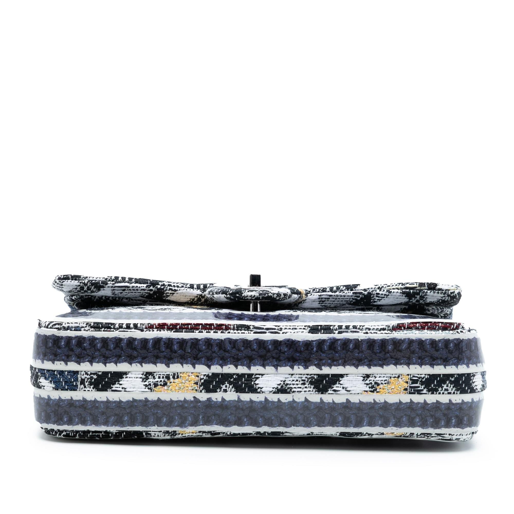 Chanel Medium Classic Tweed and Silicone Double Flap