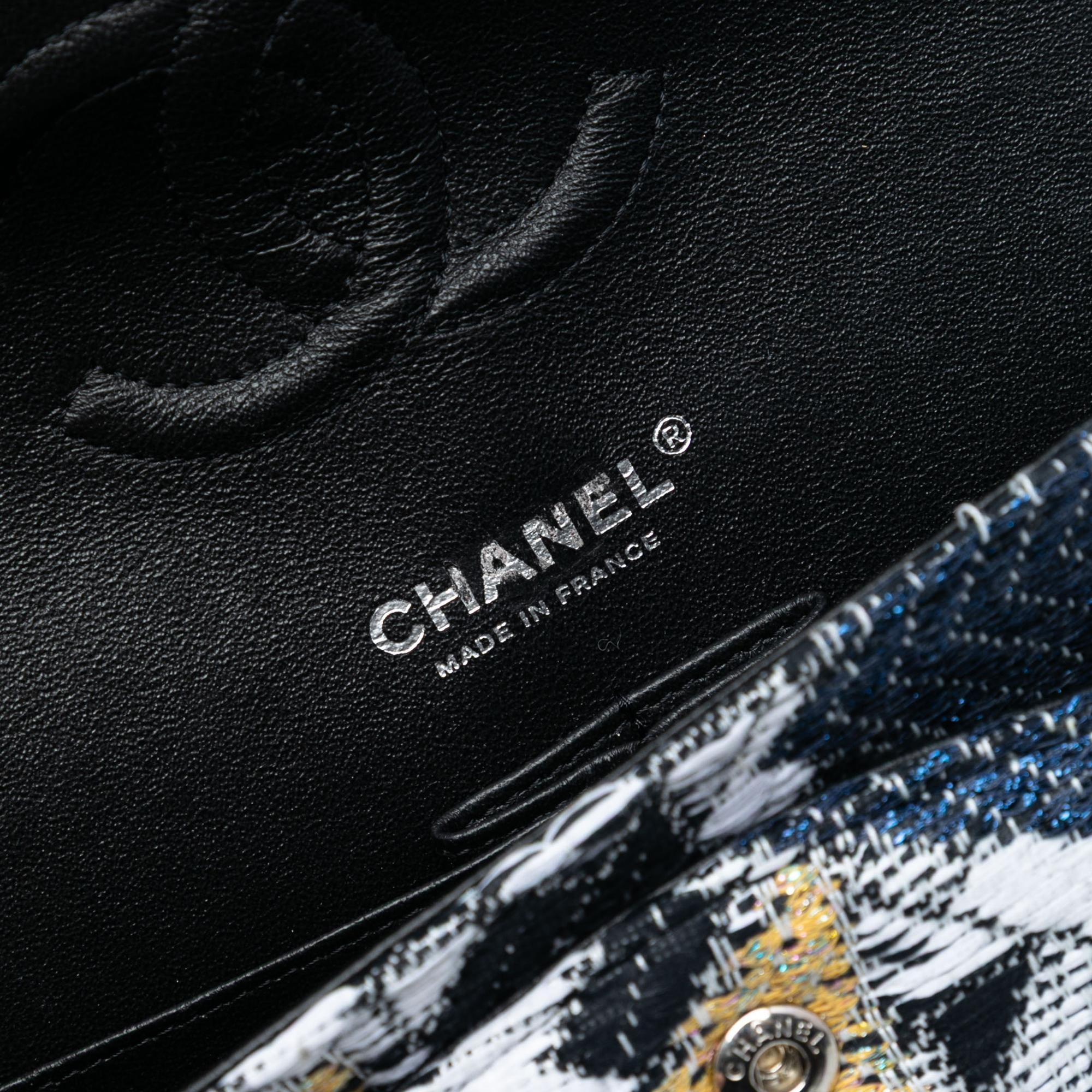 Chanel Medium Classic Tweed and Silicone Double Flap