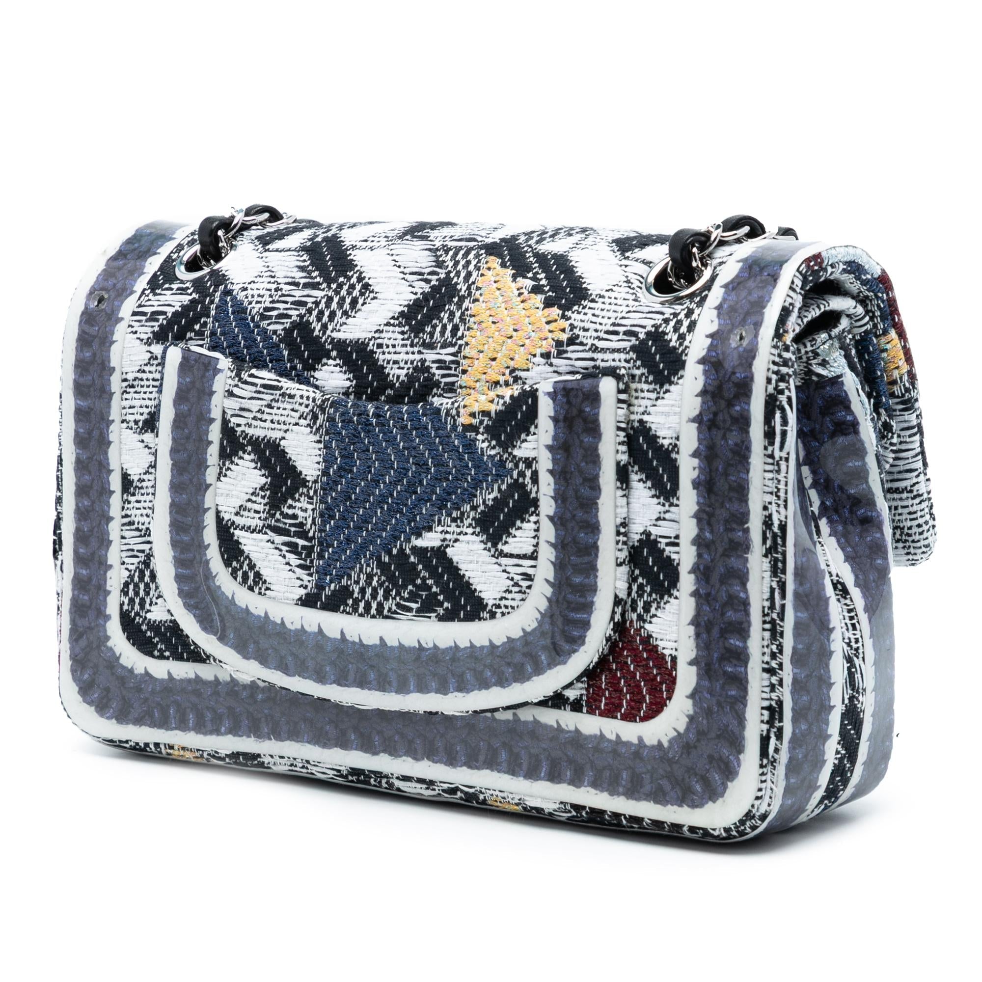 Chanel Medium Classic Tweed and Silicone Double Flap