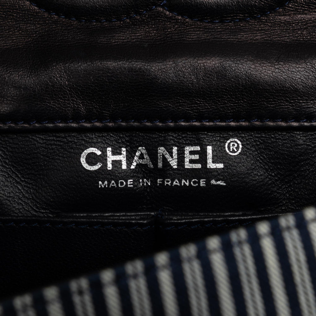 Chanel Medium Cotton Striped Double Flap