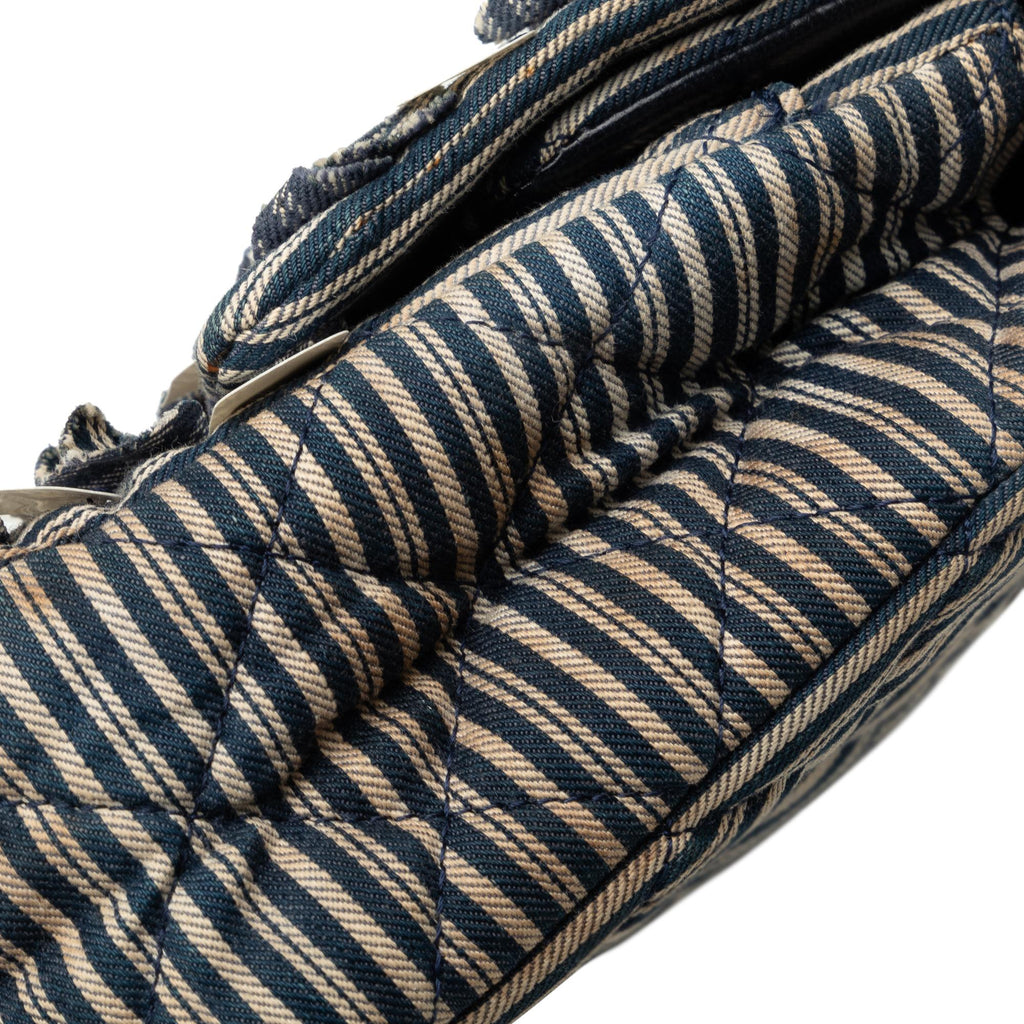 Chanel Medium Cotton Striped Double Flap