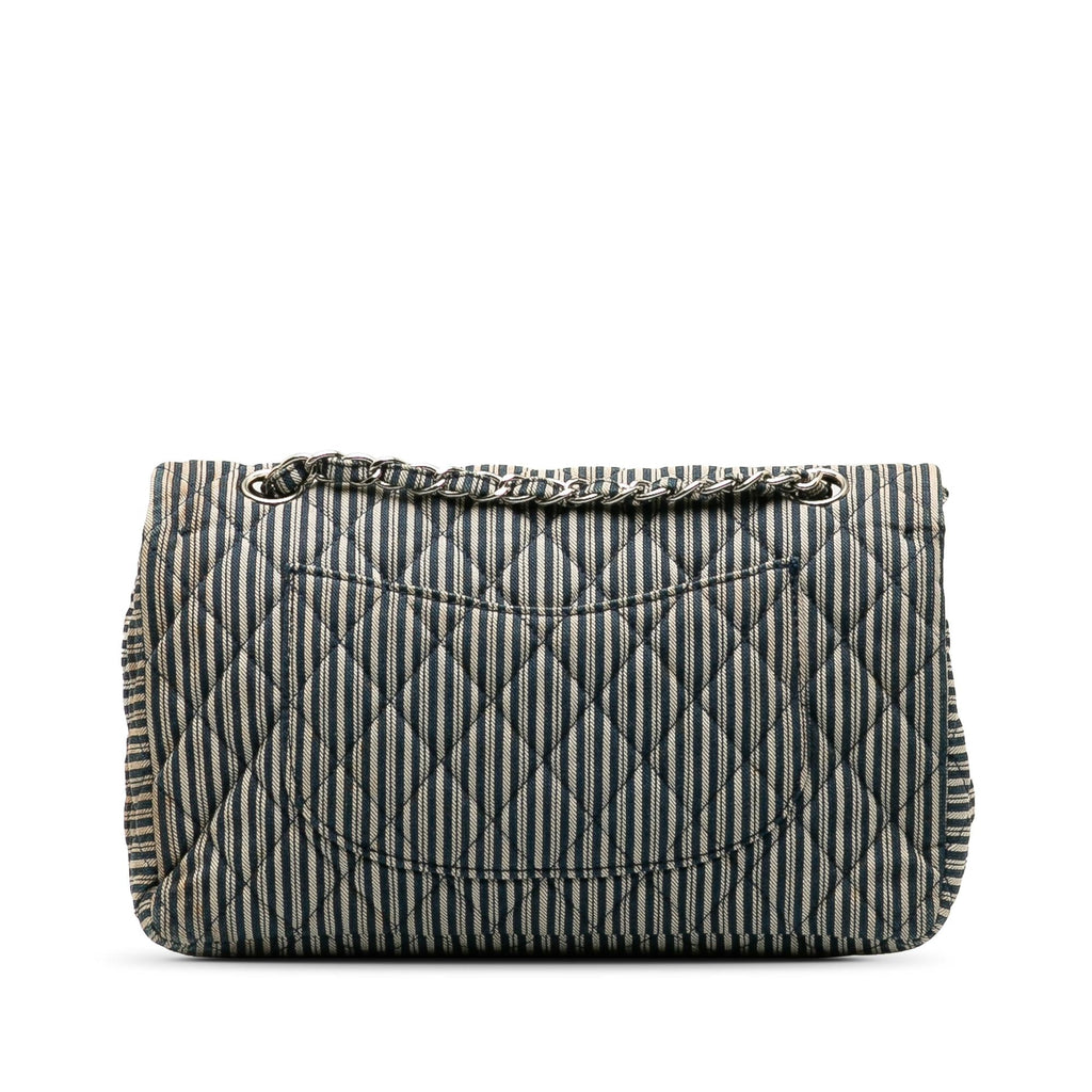 Chanel Medium Cotton Striped Double Flap (SHG-TDyWsX)