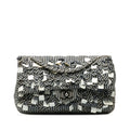 Chanel Medium Cotton Striped Double Flap (SHG-H6a1oN)