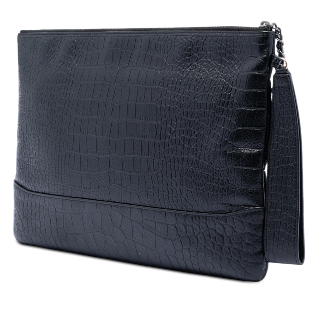 Chanel Medium Croc Embossed Calfskin Gabrielle Cosmetic Case