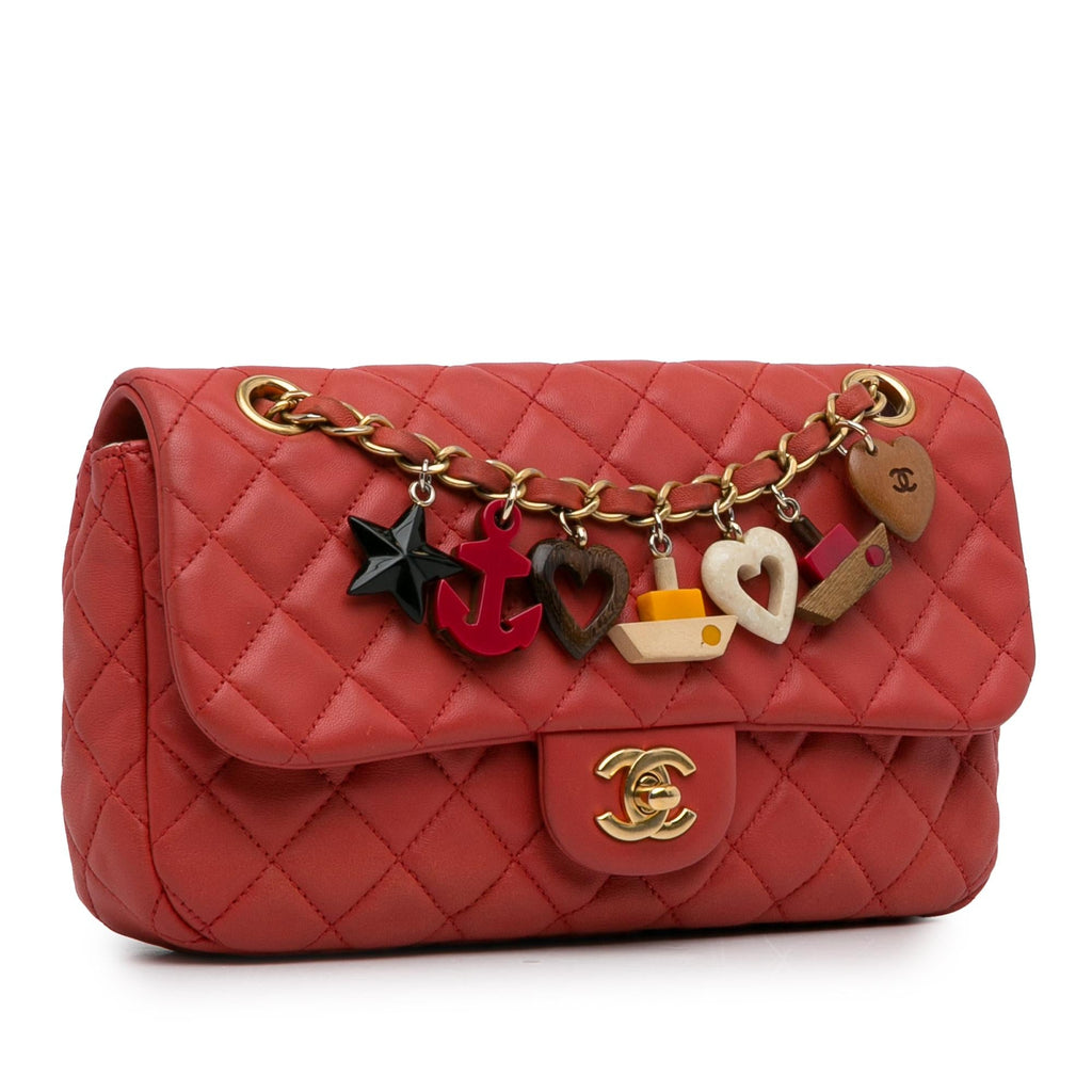 Chanel Medium Cruise Charm Lambskin Single Flap (SHG-4mr84V)
