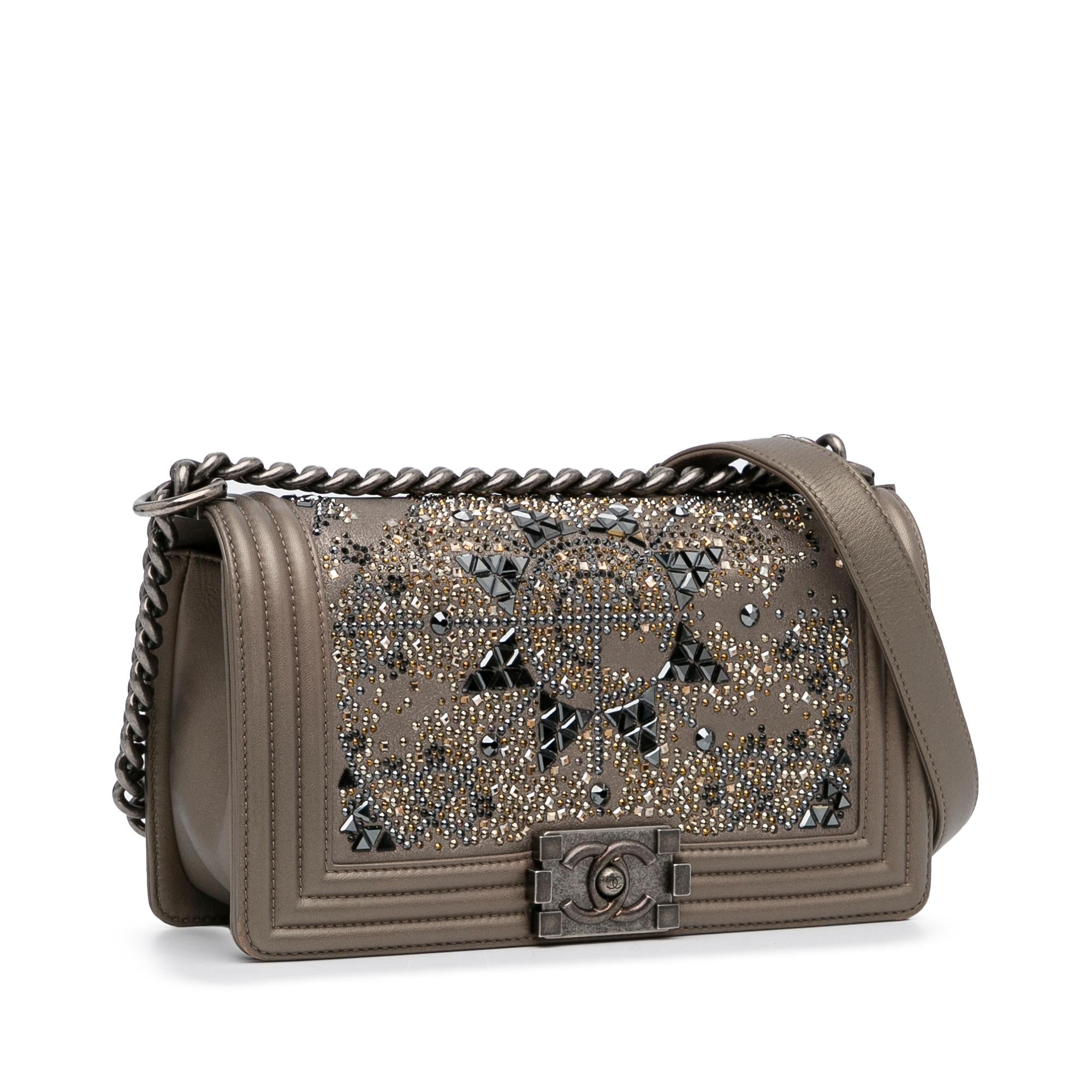 Chanel Medium Crystal Embellished Goatskin Boy