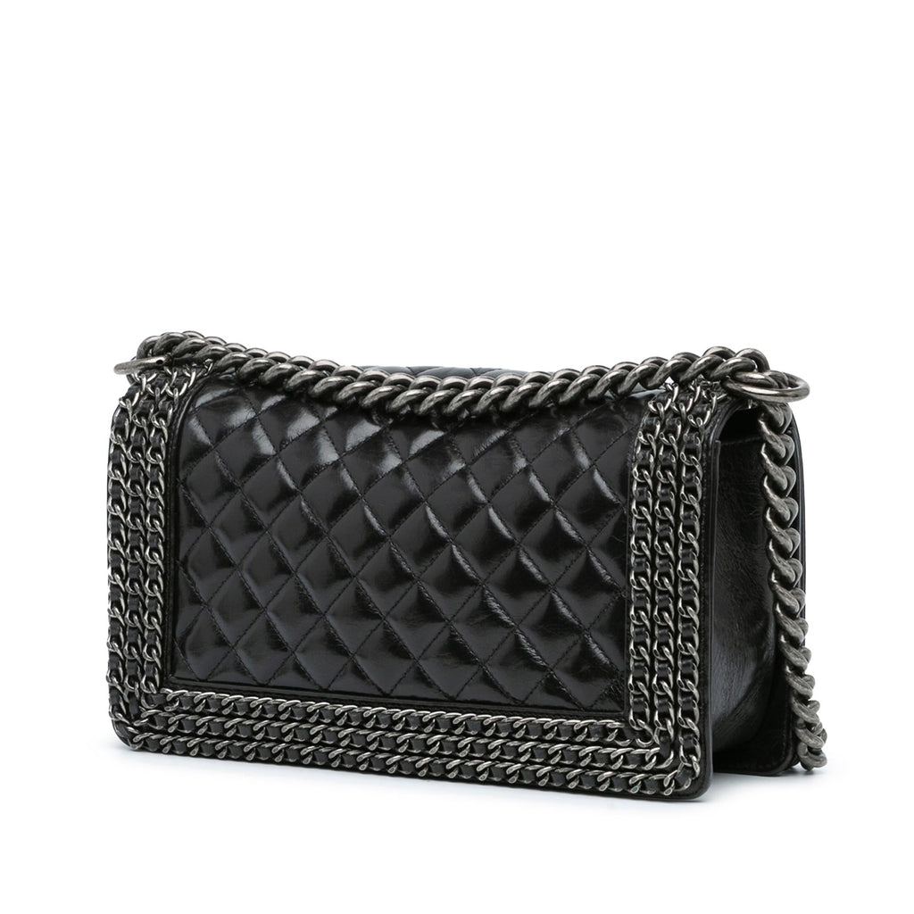 Chanel Medium Glazed Calfskin Chain Around Boy Flap (SHG-DFQBG5)