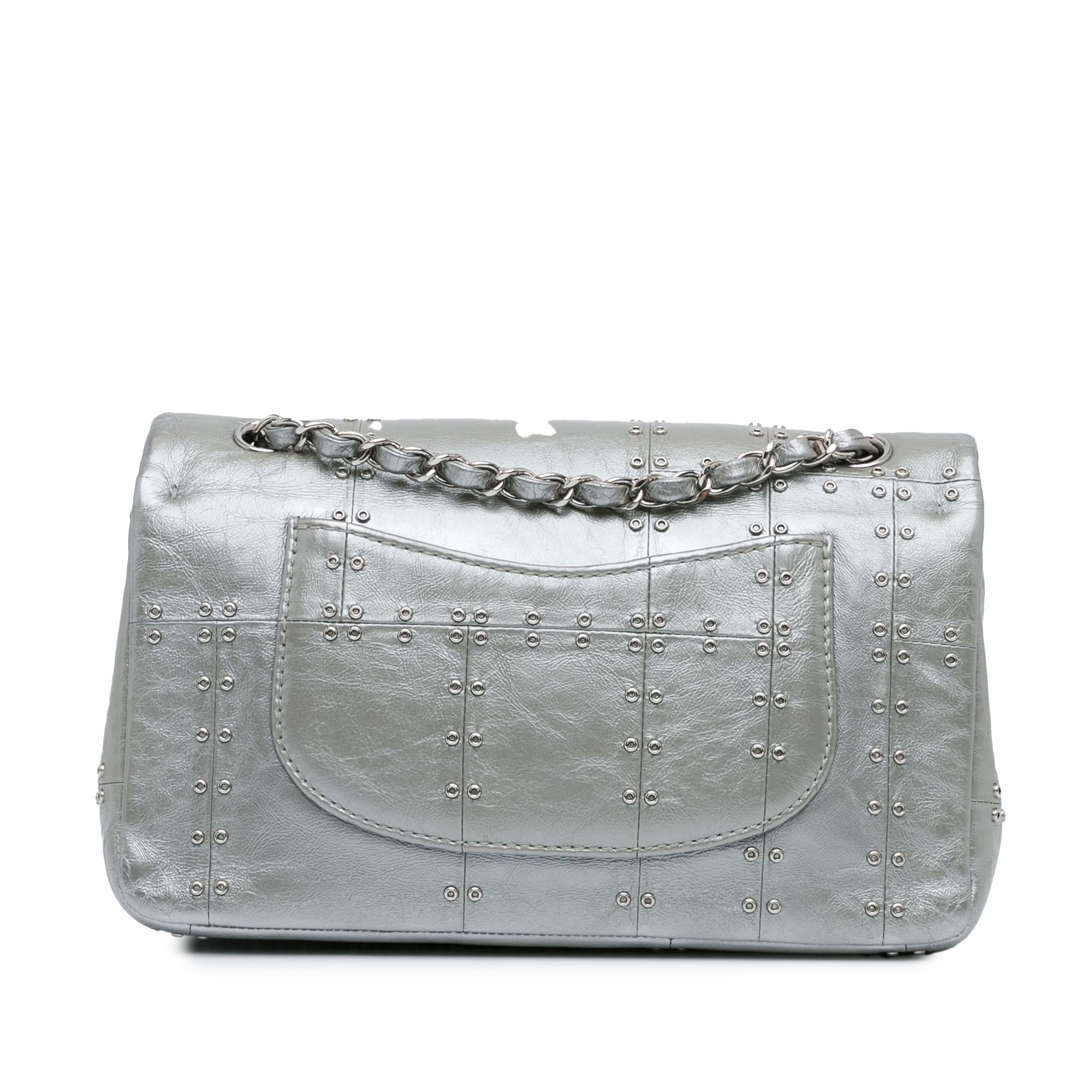 Chanel Medium Glazed Calfskin Grommet Embellished Airline Double Flap (SHG-3ngMjI)