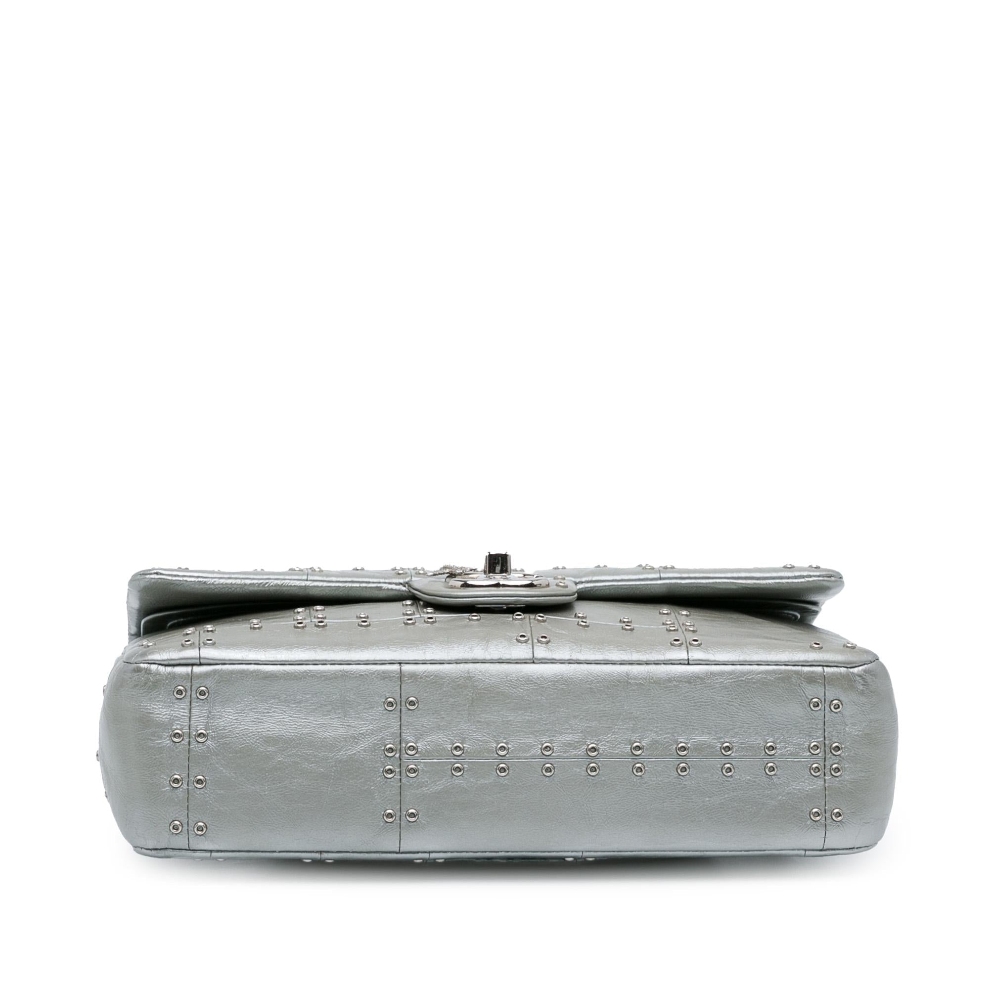 Chanel Medium Glazed Calfskin Grommet Embellished Airline Double Flap (SHG-3ngMjI)