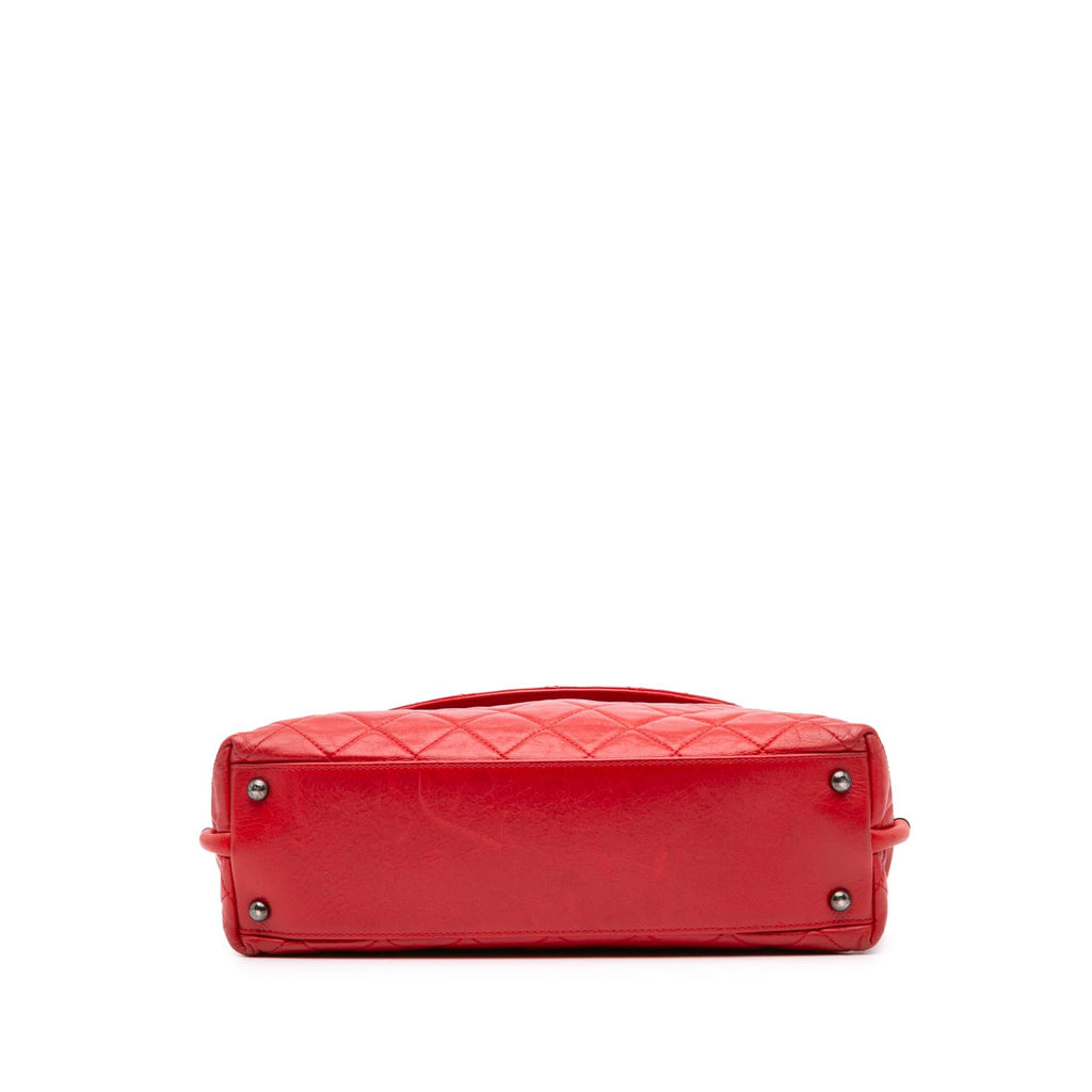 Chanel Medium Glazed Calfskin Stitch It Fold Over Flap