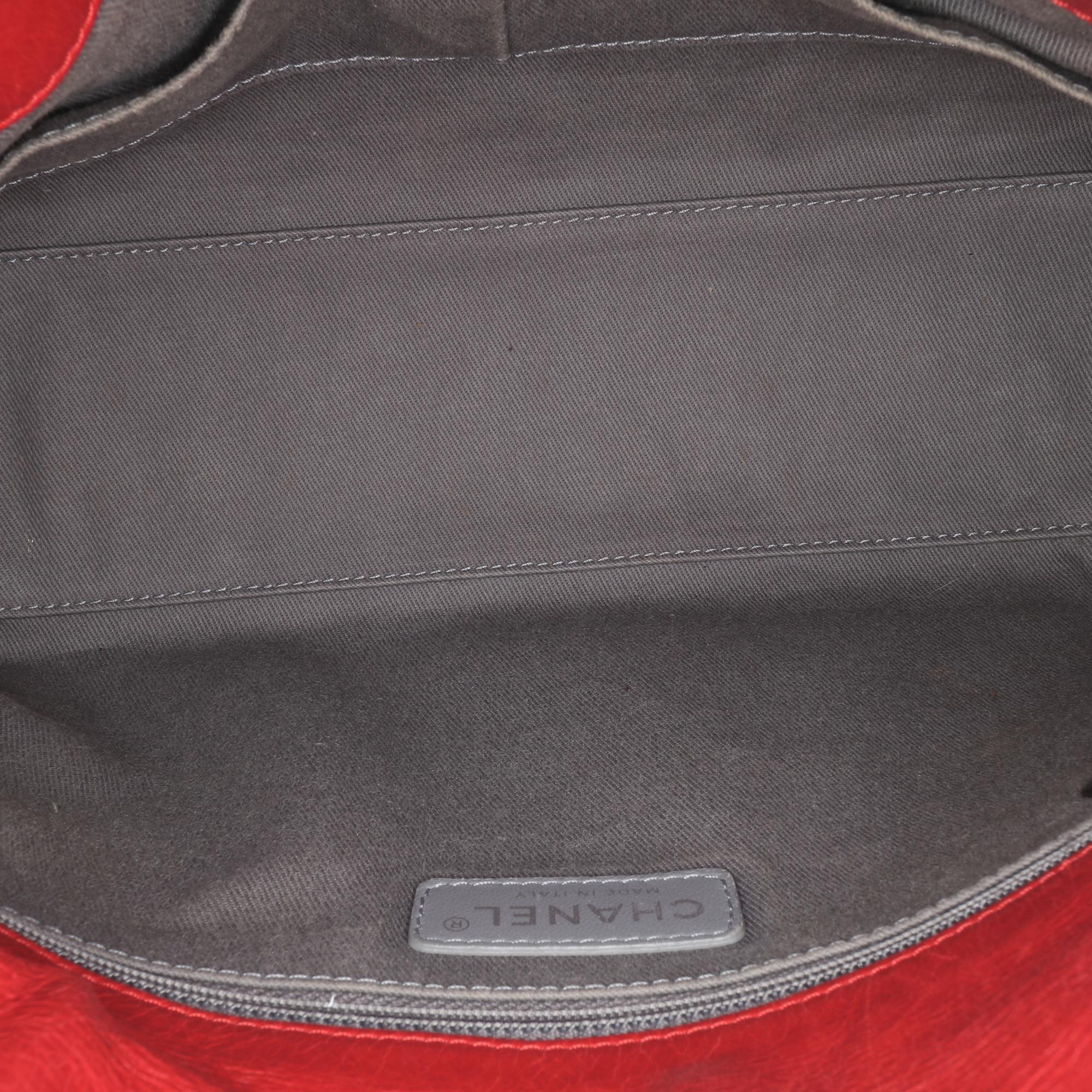 Chanel Medium Glazed Calfskin Stitch It Fold Over Flap