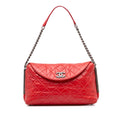 Chanel Medium Glazed Calfskin Stitch It Fold Over Flap