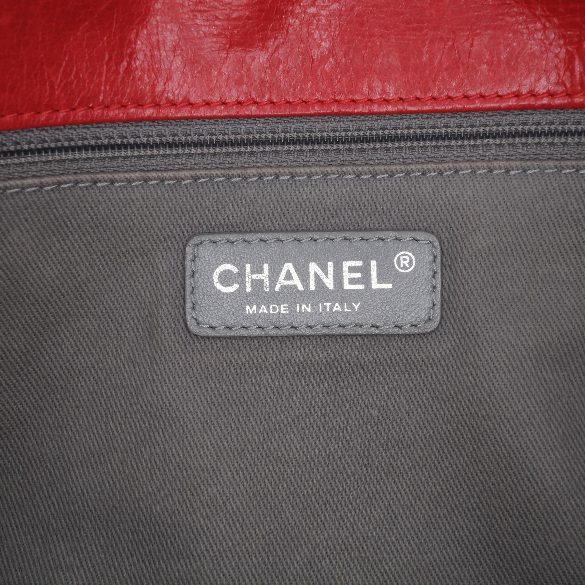 Chanel Medium Glazed Calfskin Stitch It Fold Over Flap