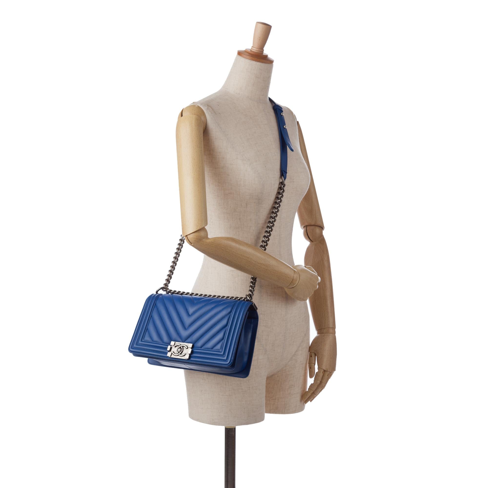 Chanel Medium Lambskin Chevron Boy Flap