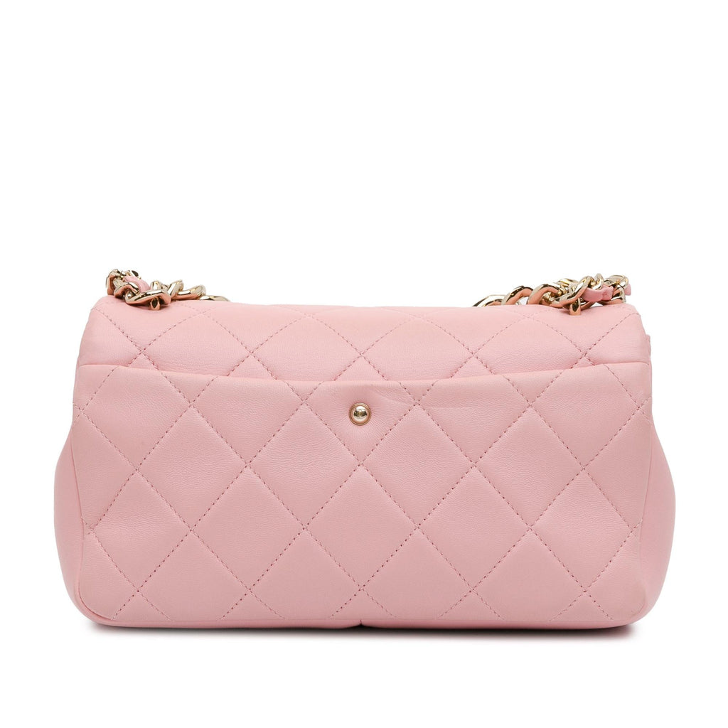 Chanel Medium Lambskin Elegant Chain Single Flap (SHG-QrQefy)