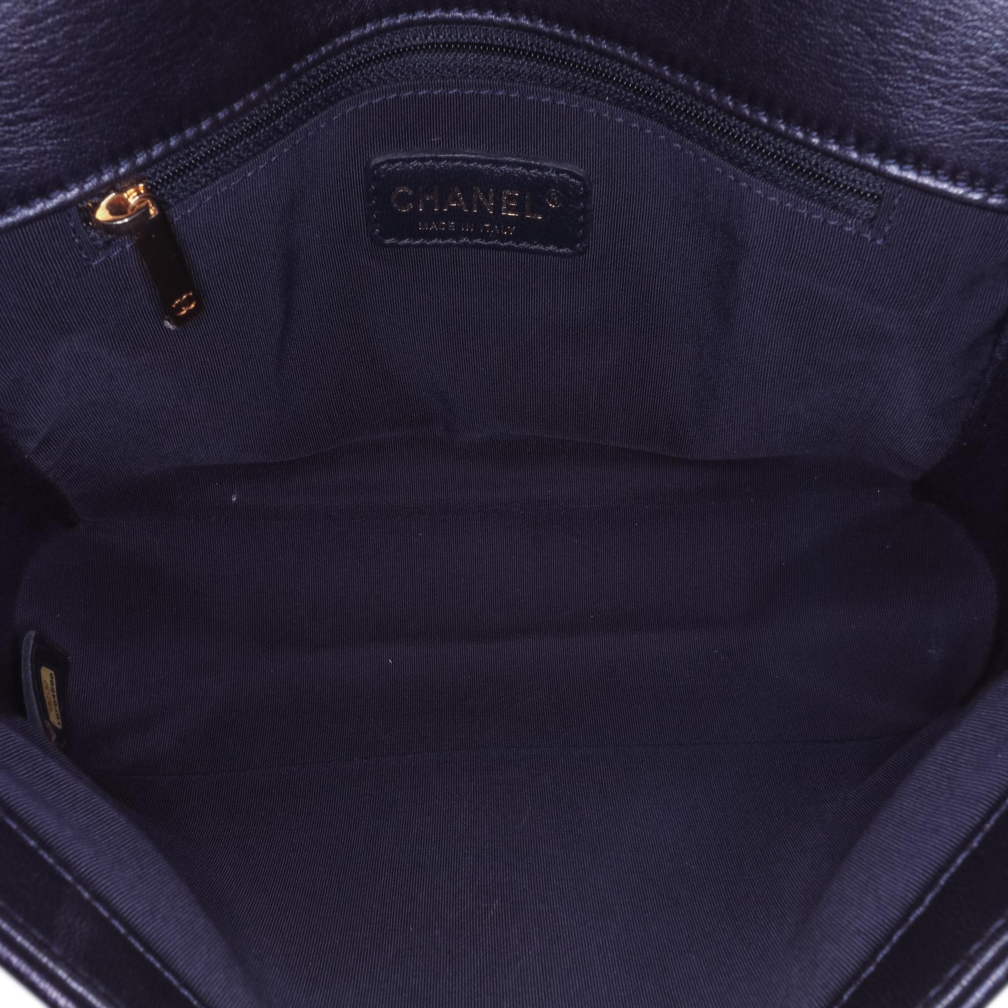 Chanel Medium Lambskin Embossed Cube Boy Flap