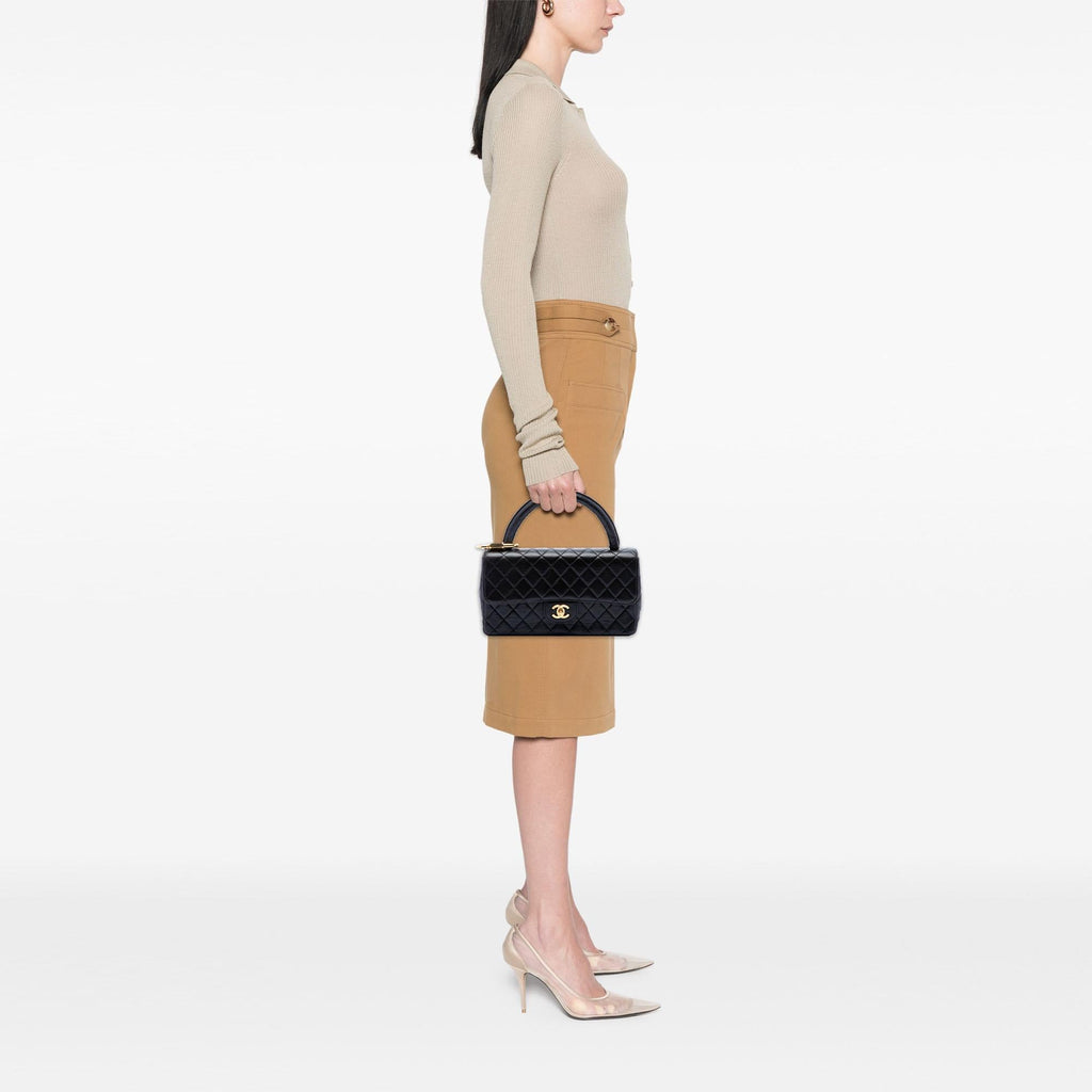 Chanel Medium Lambskin Kelly Parent Top Handle Bag