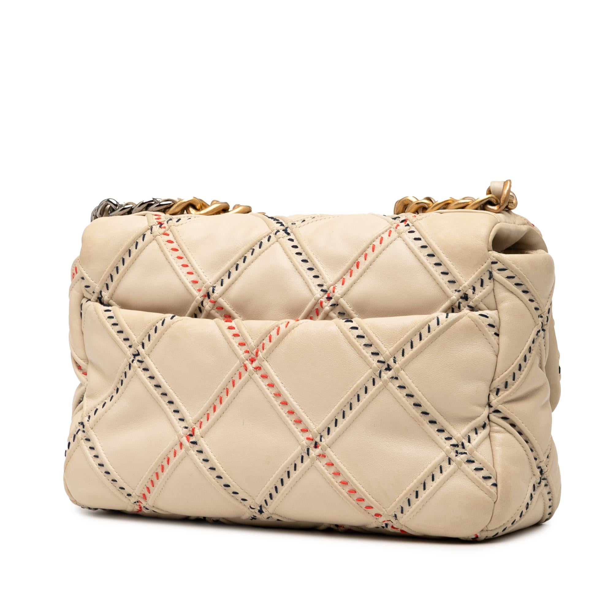 Chanel Medium Lambskin Stitched 19 Flap