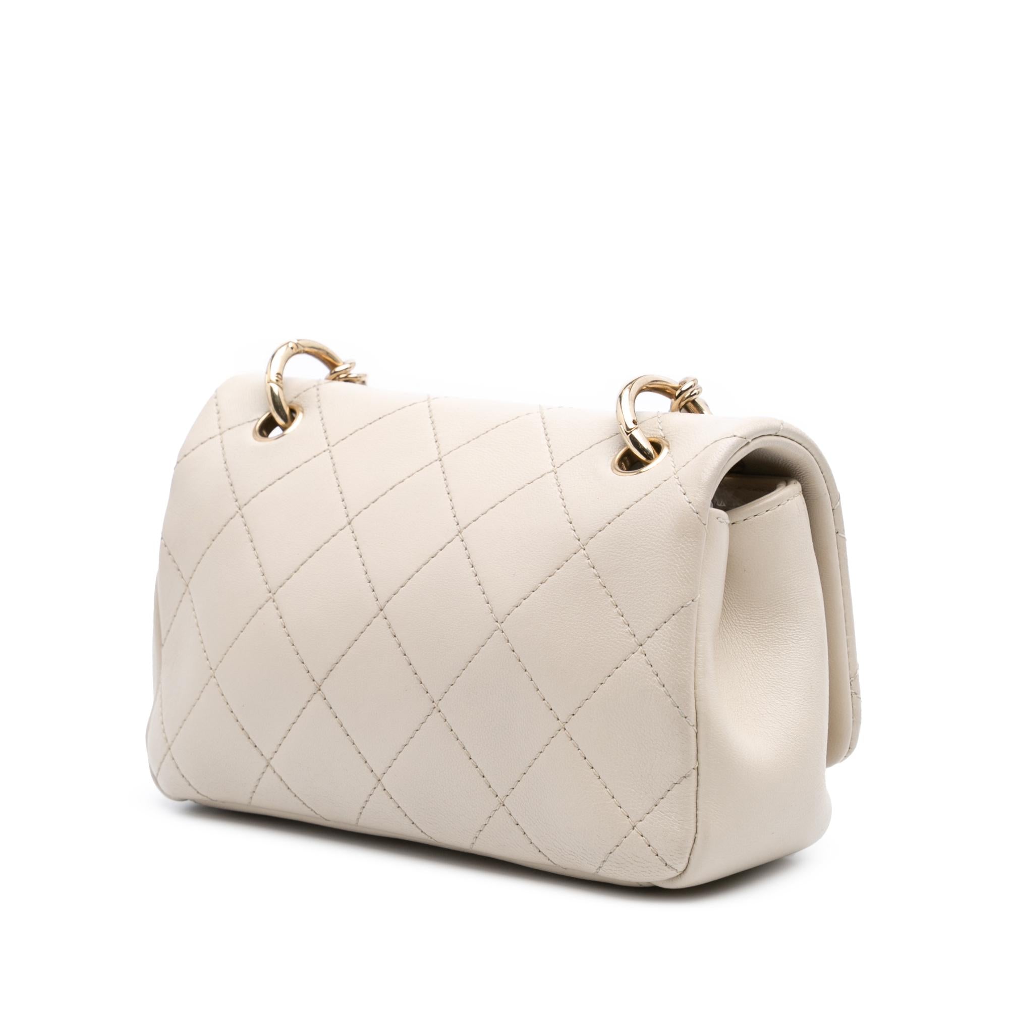 Chanel Medium Lambskin Twist Chain Enamel CC Flap