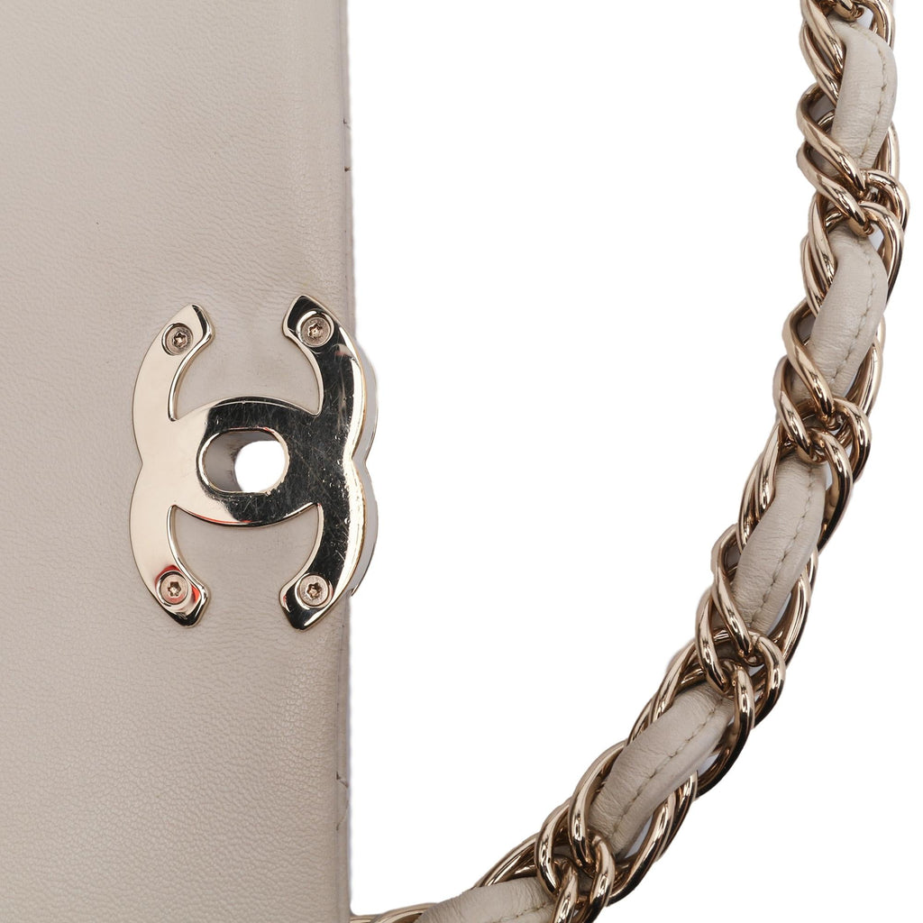 Chanel Medium Lambskin Twist Chain Enamel CC Flap