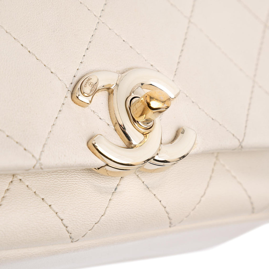 Chanel Medium Lambskin Twist Chain Enamel CC Flap