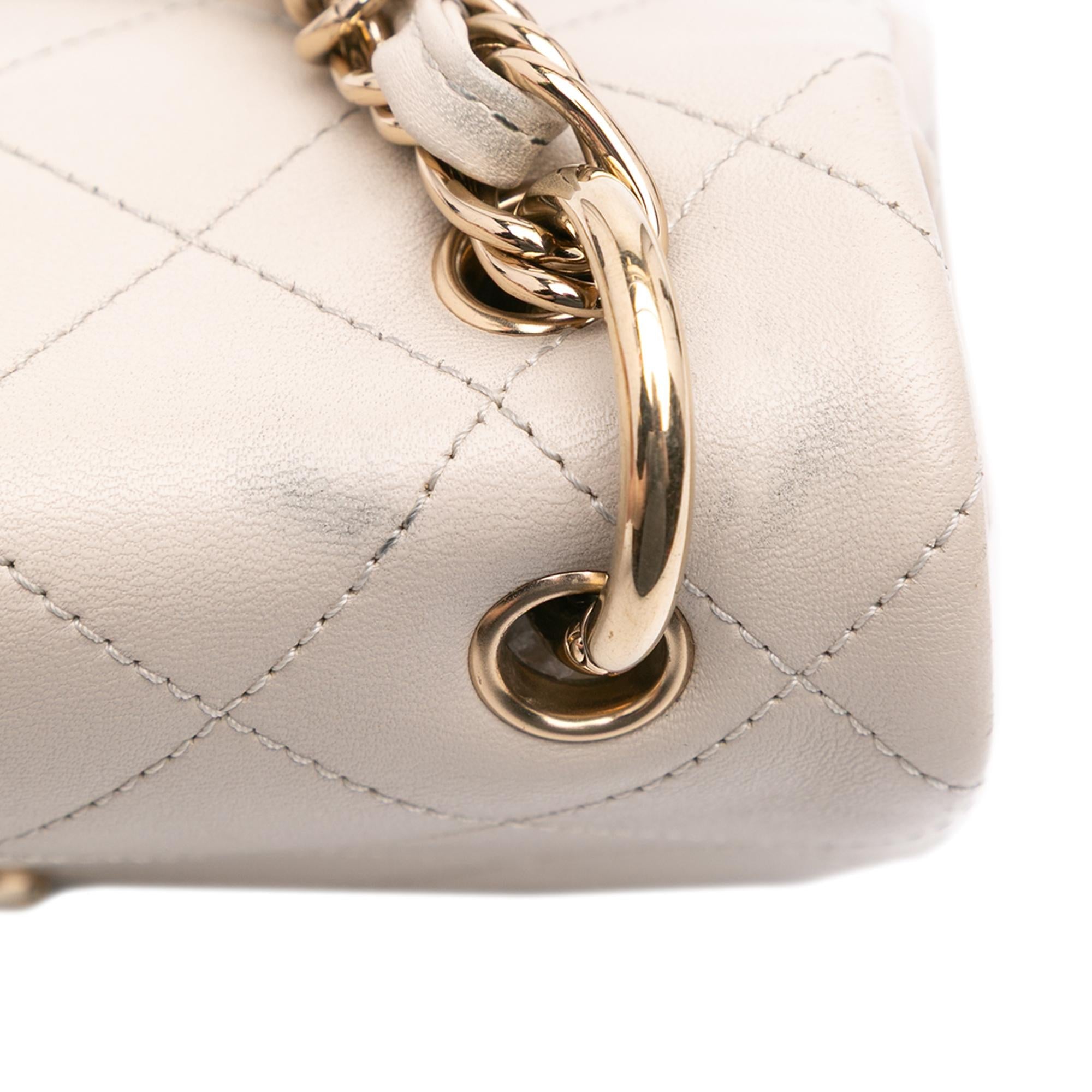 Chanel Medium Lambskin Twist Chain Enamel CC Flap
