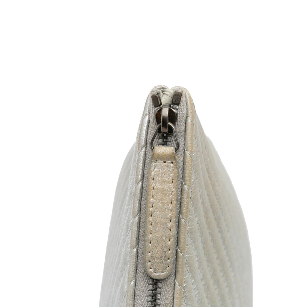 Chanel Medium Metallic Chevron Calfskin O Case Clutch