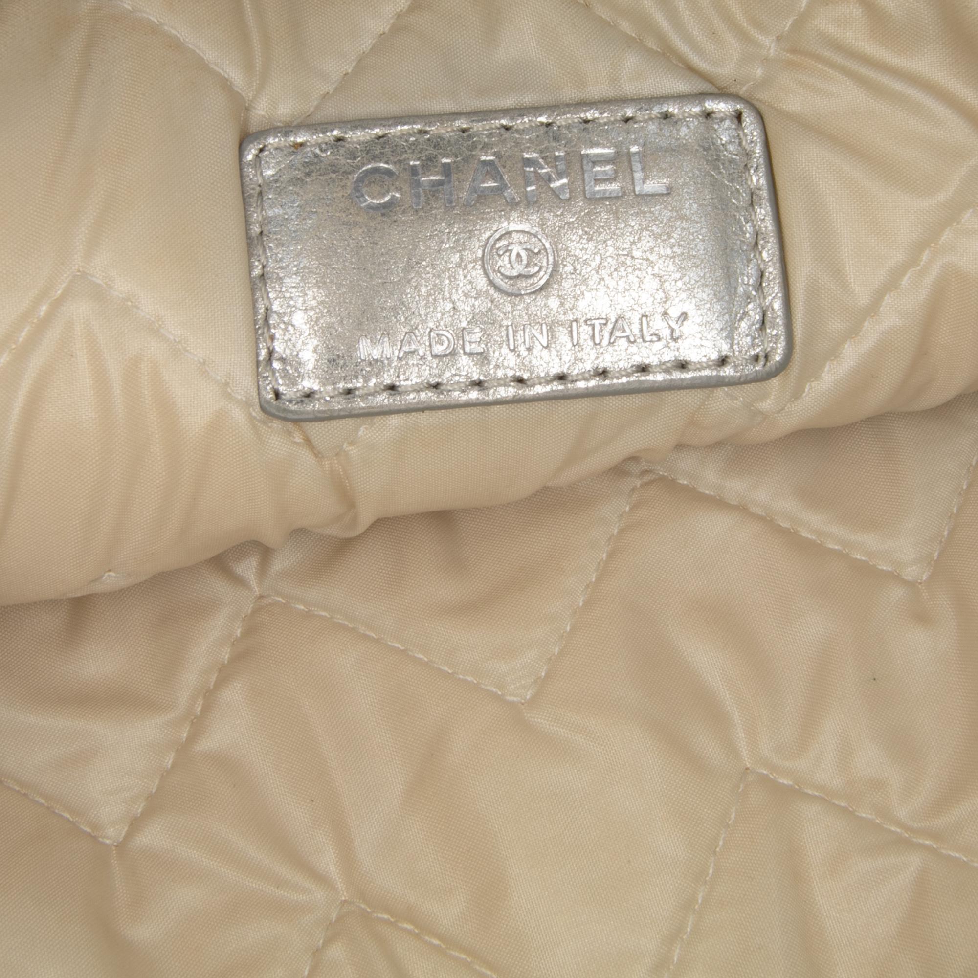 Chanel Medium Metallic Chevron Calfskin O Case Clutch
