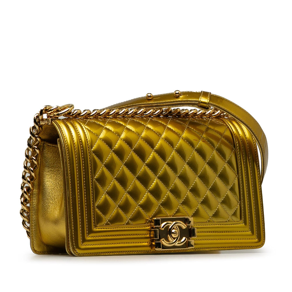 Chanel Medium Patent Boy Flap Bag (SHG-a2PhMm)