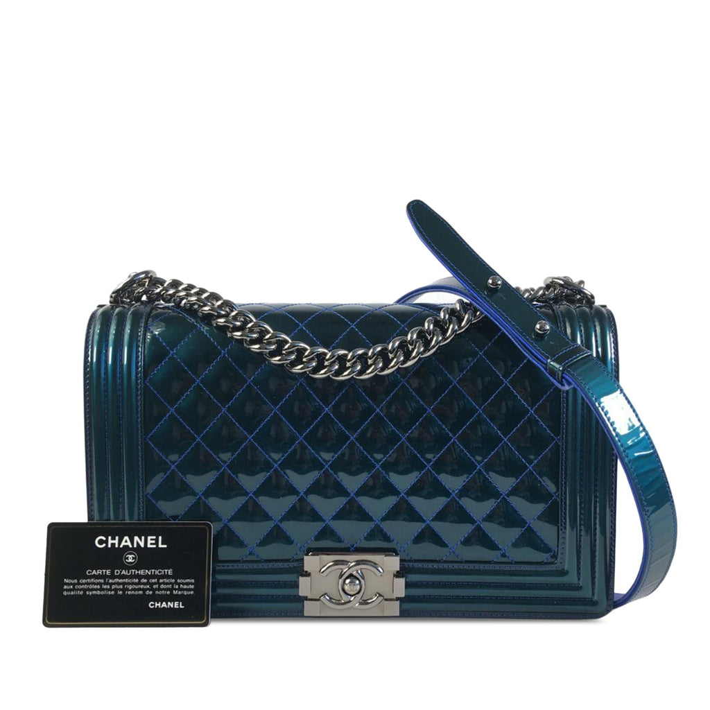 Chanel Medium Patent Boy Flap (SHG-uR2EFs)