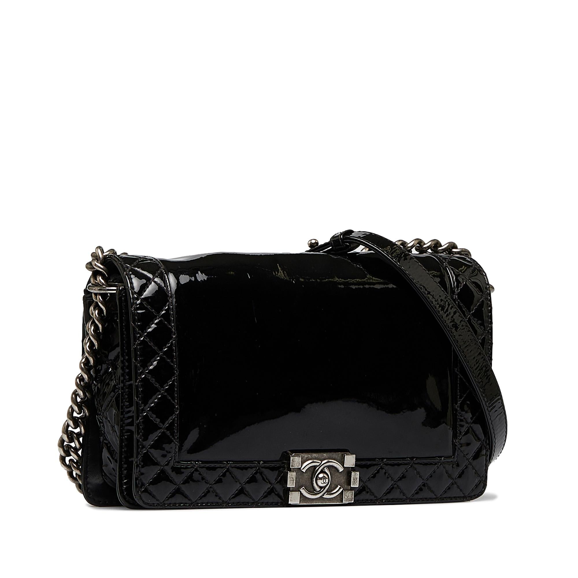 Chanel Medium Patent Boy Reverso Flap