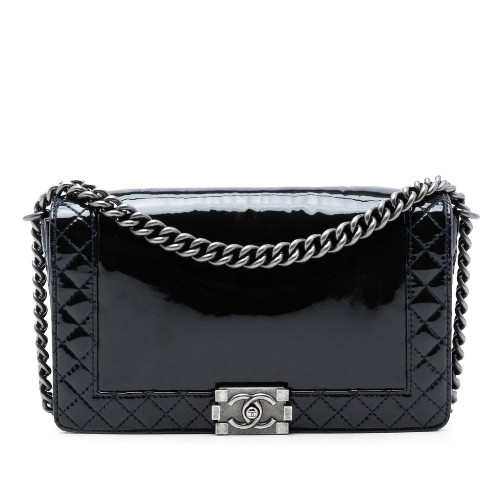 Chanel Medium Patent Boy Reverso Flap