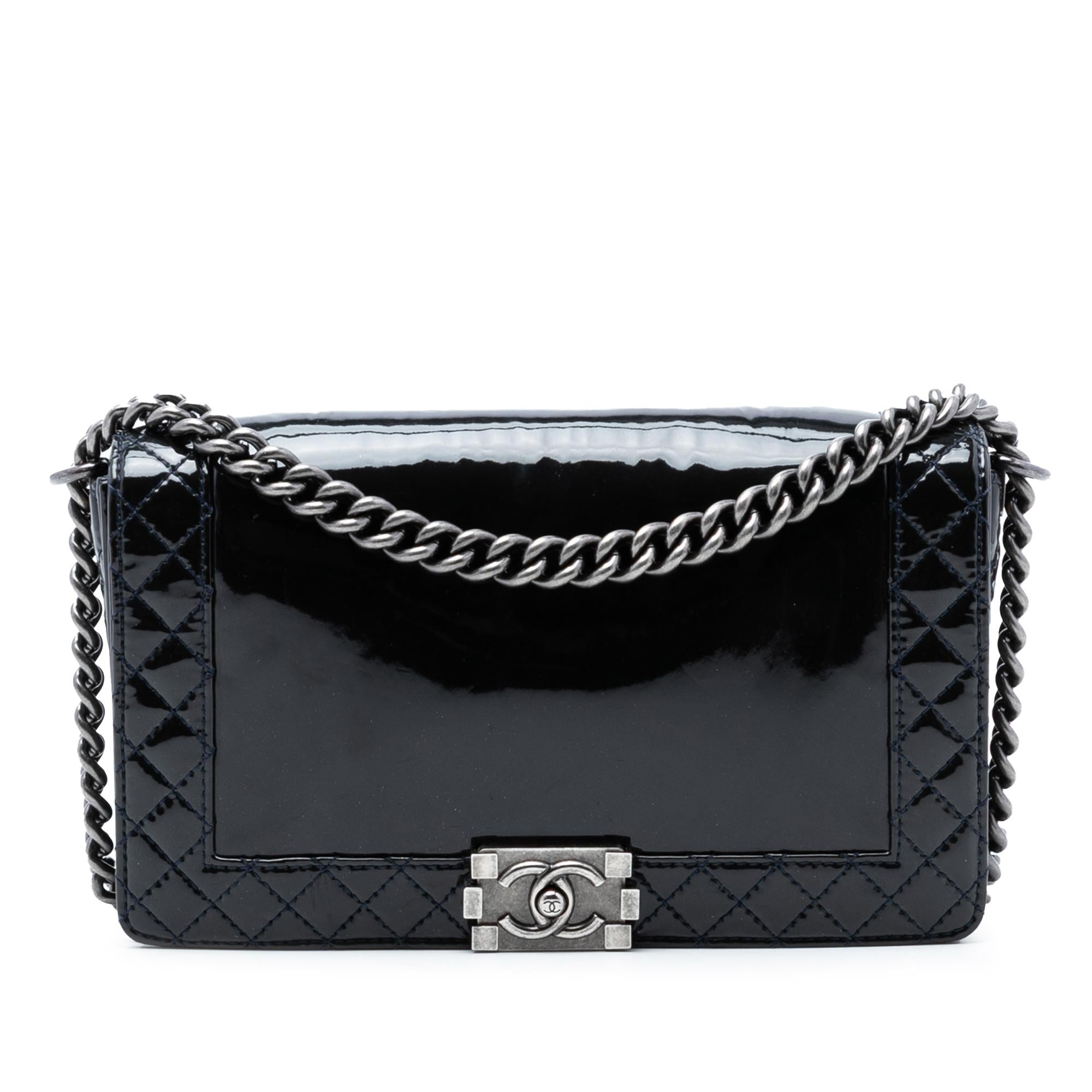 Chanel Medium Patent Boy Reverso Flap