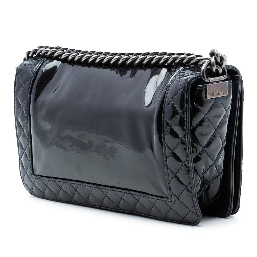 Chanel Medium Patent Boy Reverso Flap