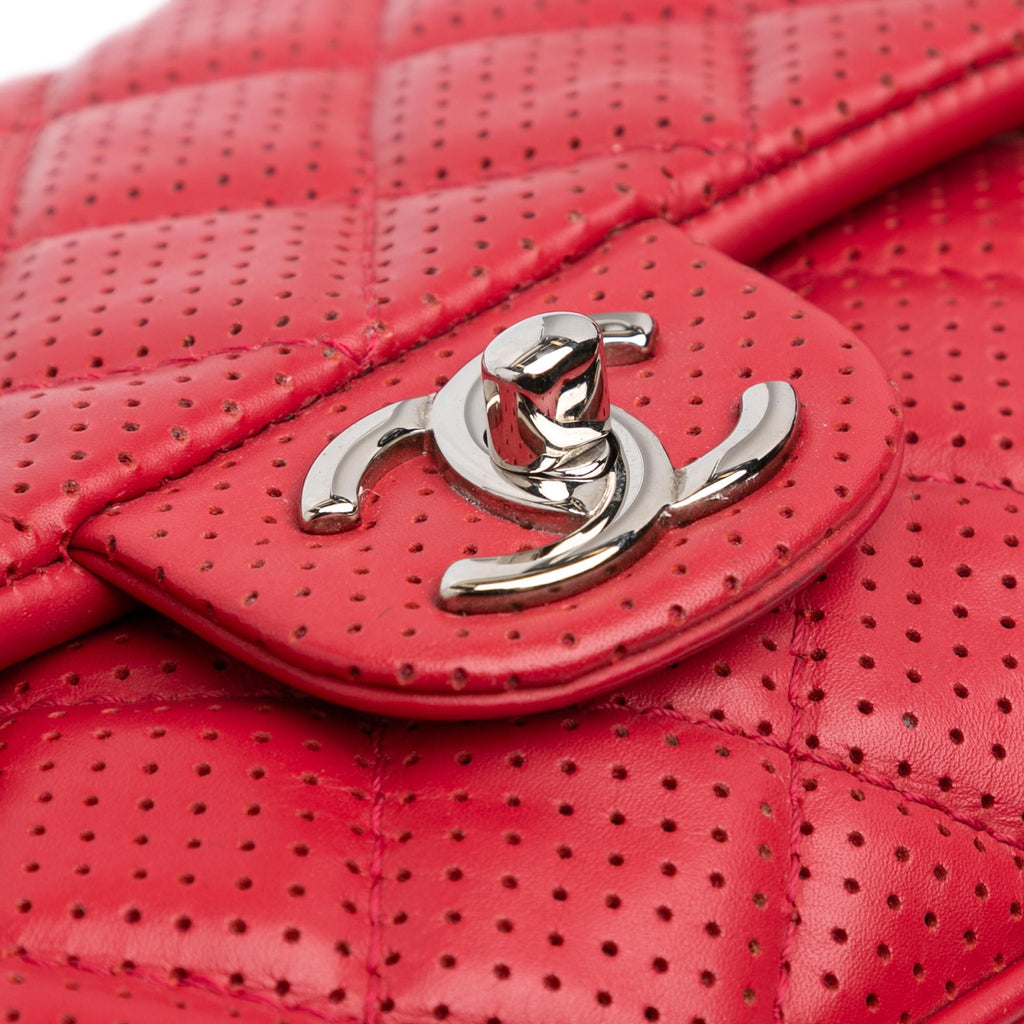 Chanel Medium Perforated Lambskin Punch Flap