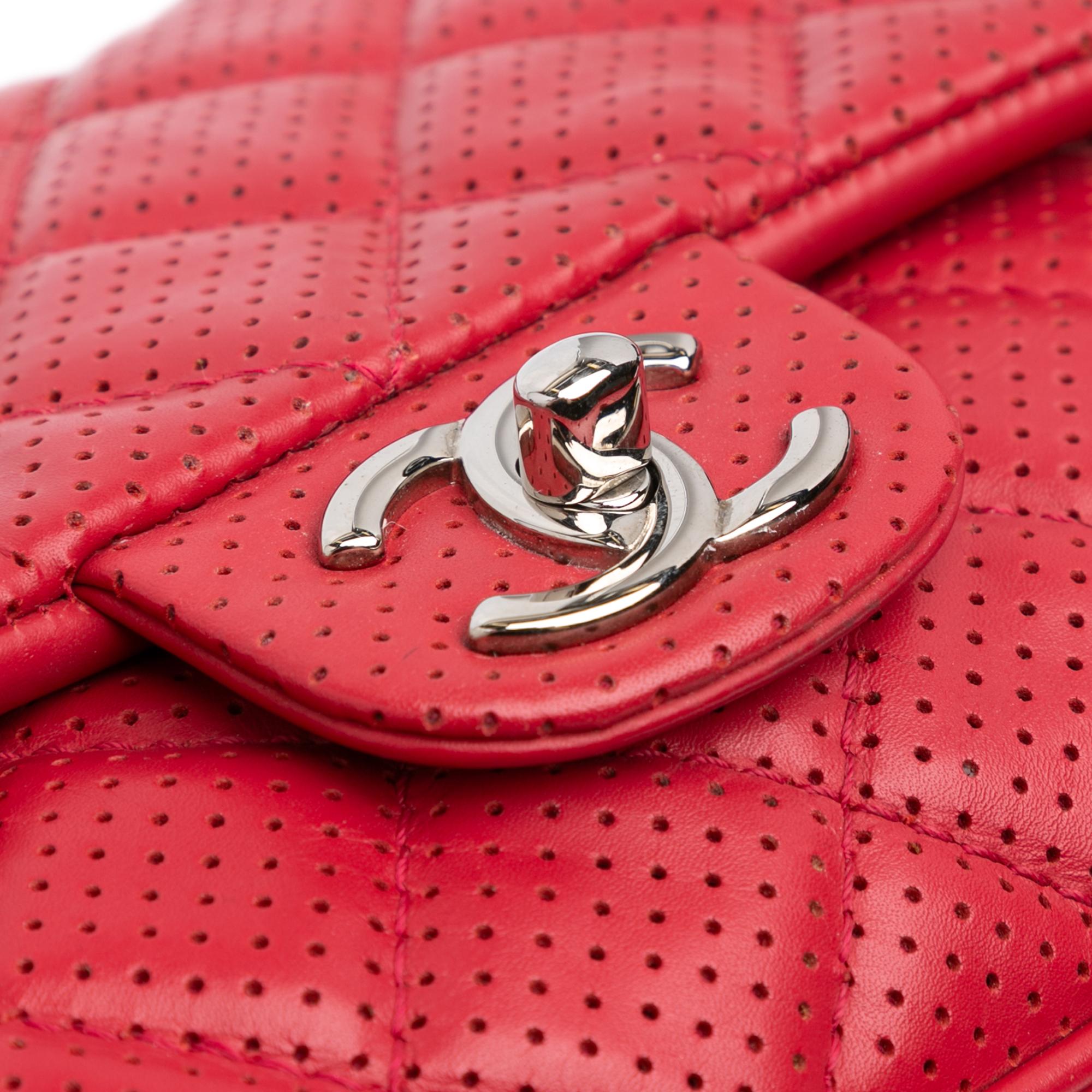 Chanel Medium Perforated Lambskin Punch Flap