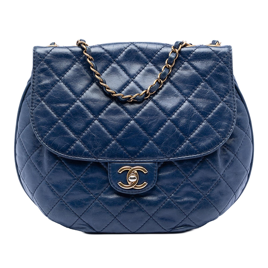 Chanel Medium Quilted Aged Calfskin Bubble CC Flap